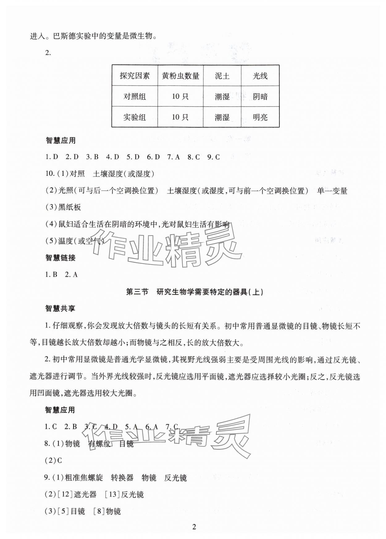 2025年智慧学习明天出版社七年级生物全一册济南版 第2页