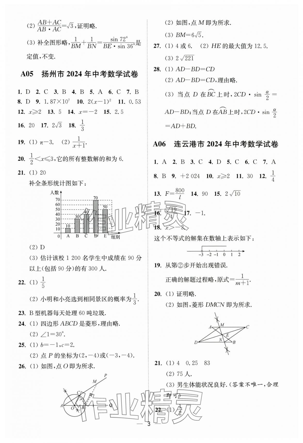 2025年奪冠金卷中考數學蘇科版 參考答案第3頁