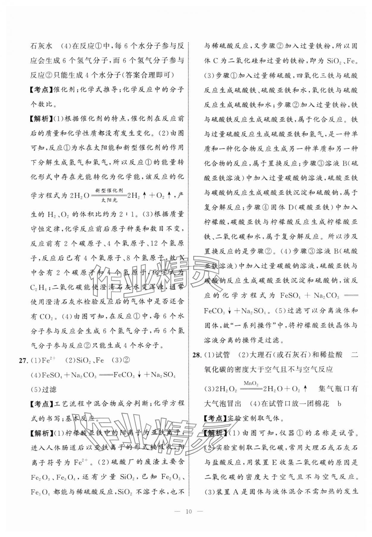 2025年中考备考指南广西2年真题1年模拟试卷化学&nbsp;第10页