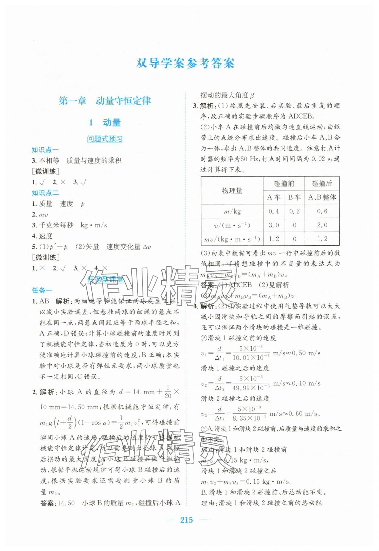 2024年新編高中同步作業(yè)高中物理選擇性必修第一冊(cè)人教版 參考答案第1頁(yè)