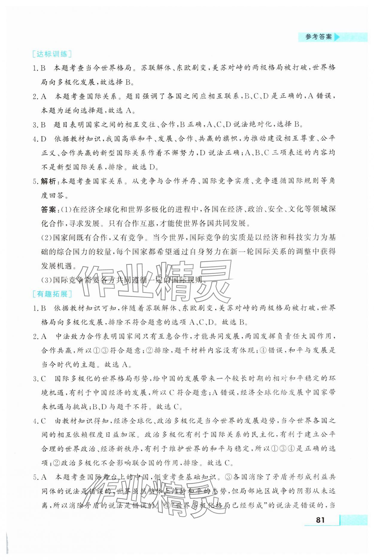 2025年名師點撥配套練習(xí)課時作業(yè)九年級道德與法治下冊人教版 第3頁