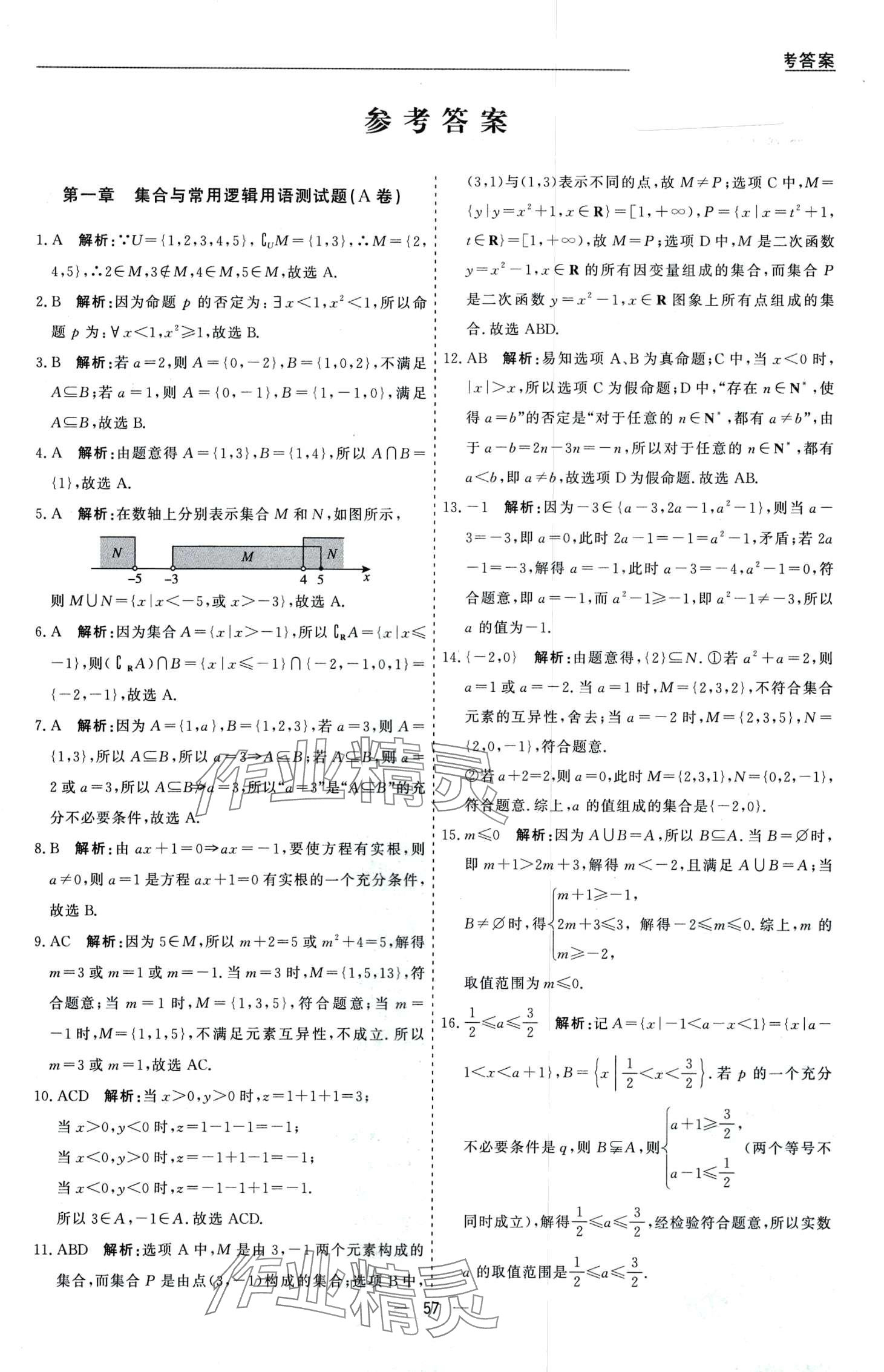 2024年全能精品期末单元作业高一数学 第1页