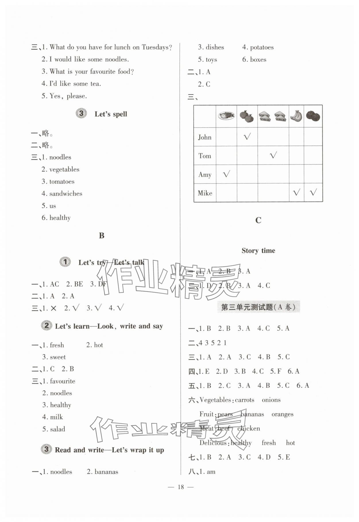 2024年单元强化学习与探究五年级英语上册人教版&nbsp;第4页
