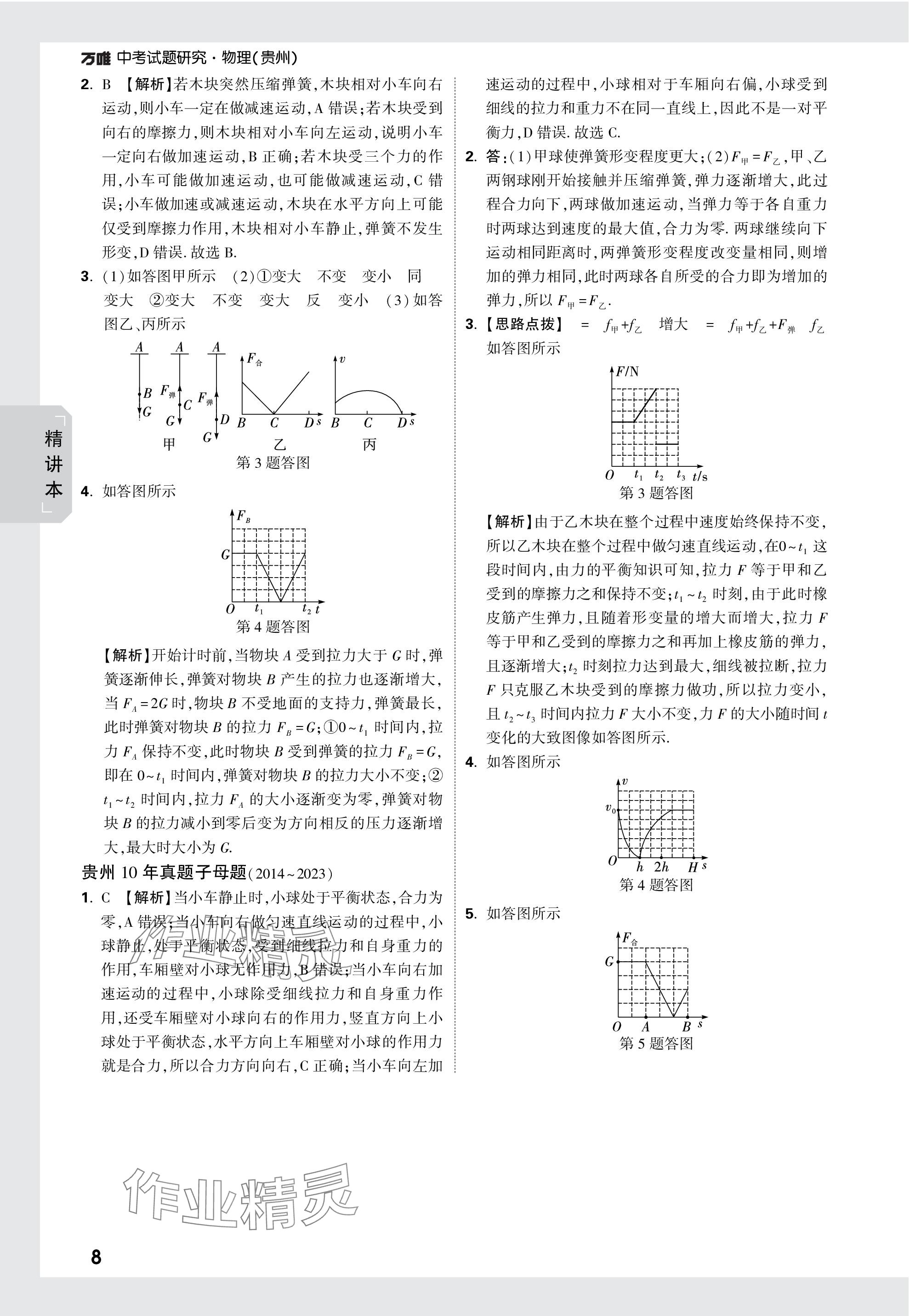 2024年萬唯中考試題研究物理貴州專版 參考答案第8頁