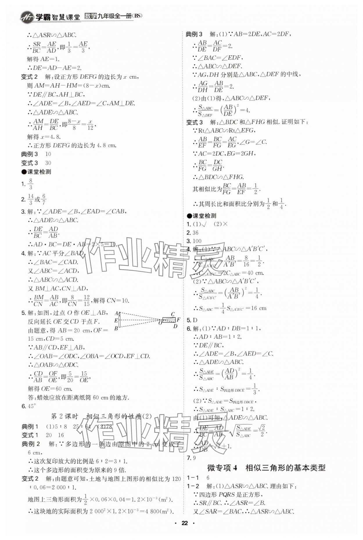 2024年学霸智慧课堂九年级数学全一册北师大版 第22页