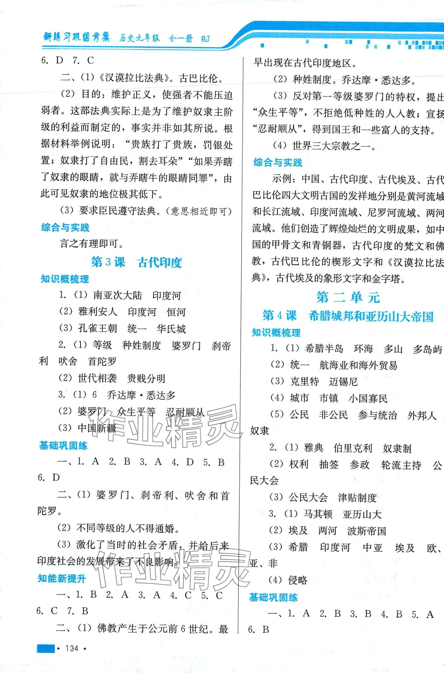 2023年新練習(xí)鞏固方案九年級(jí)歷史全一冊(cè)人教版 第2頁