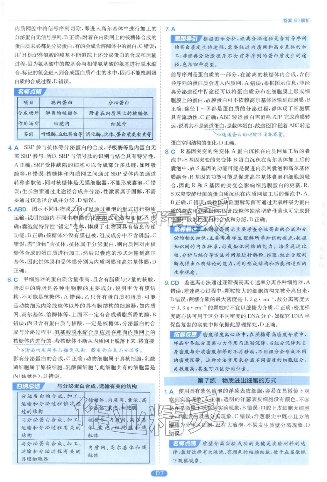 2026年實驗班小題提優(yōu)必刷基礎(chǔ)題生物江蘇專版&nbsp;第7頁