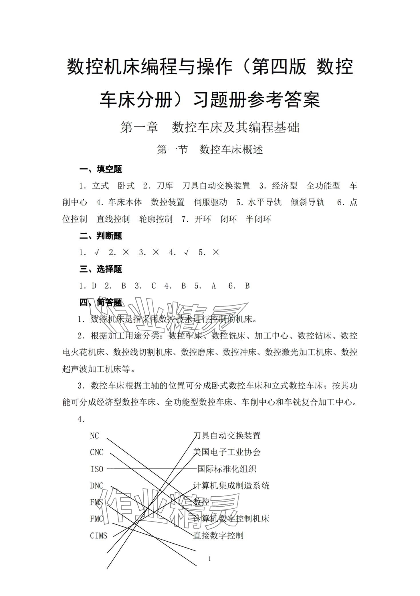 2024年數(shù)控機床編程與操作習(xí)題冊 第1頁