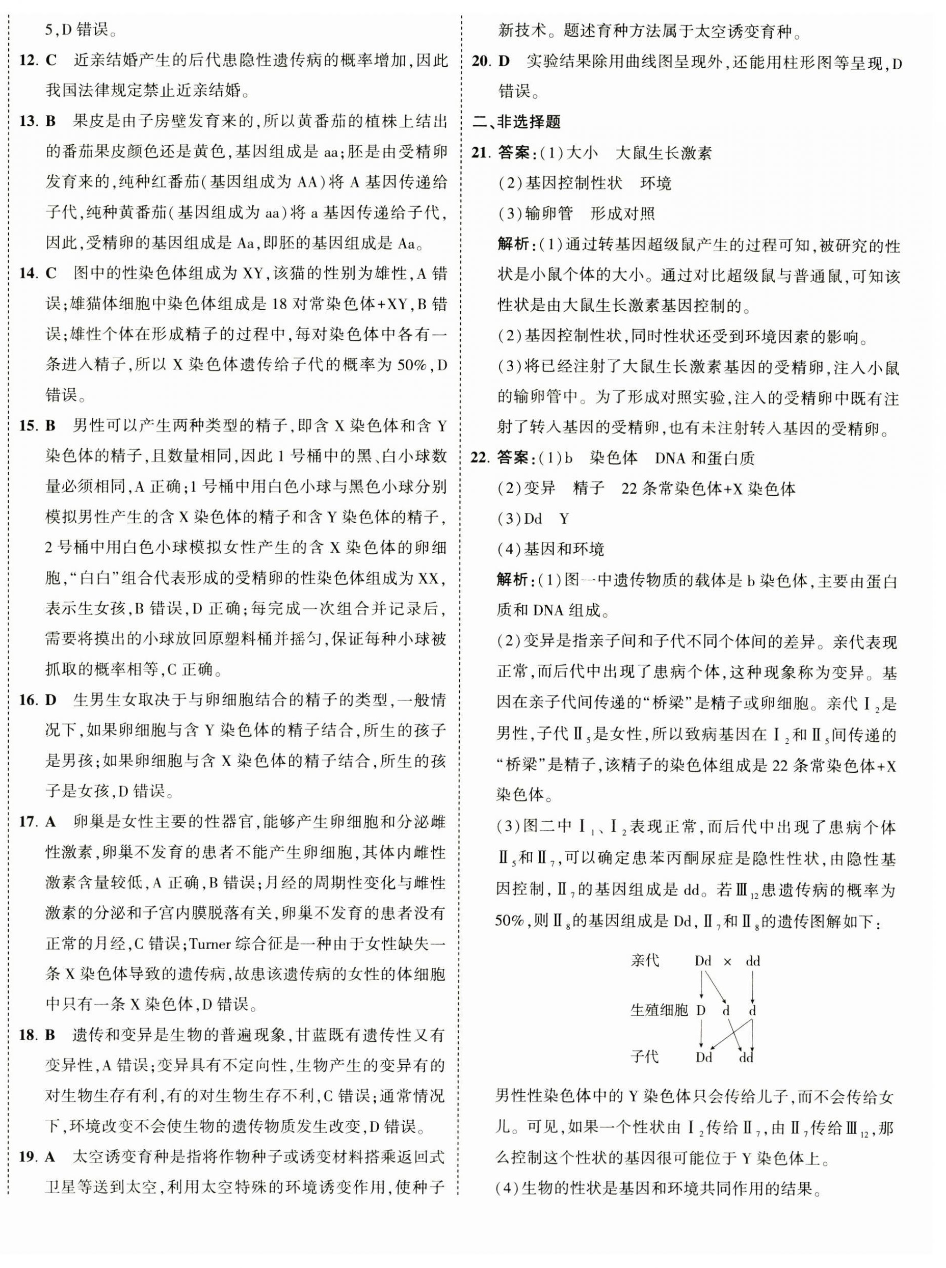 2025年5年中考3年模擬初中試卷八年級(jí)生物下冊(cè)人教版 第8頁(yè)
