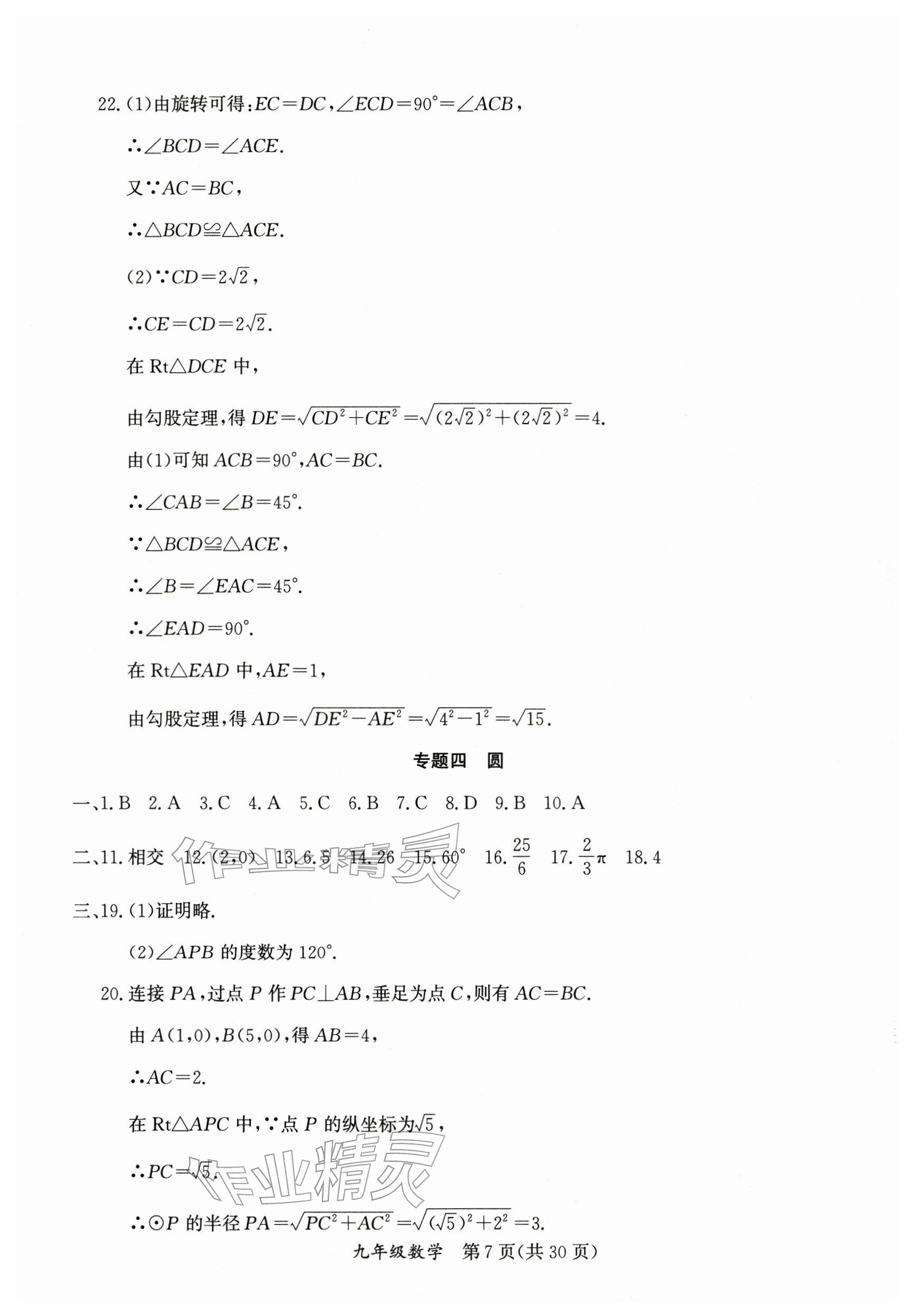 2026年寒假作業(yè)延邊教育出版社九年級合訂本人教版B版河南專版&nbsp;參考答案第7頁