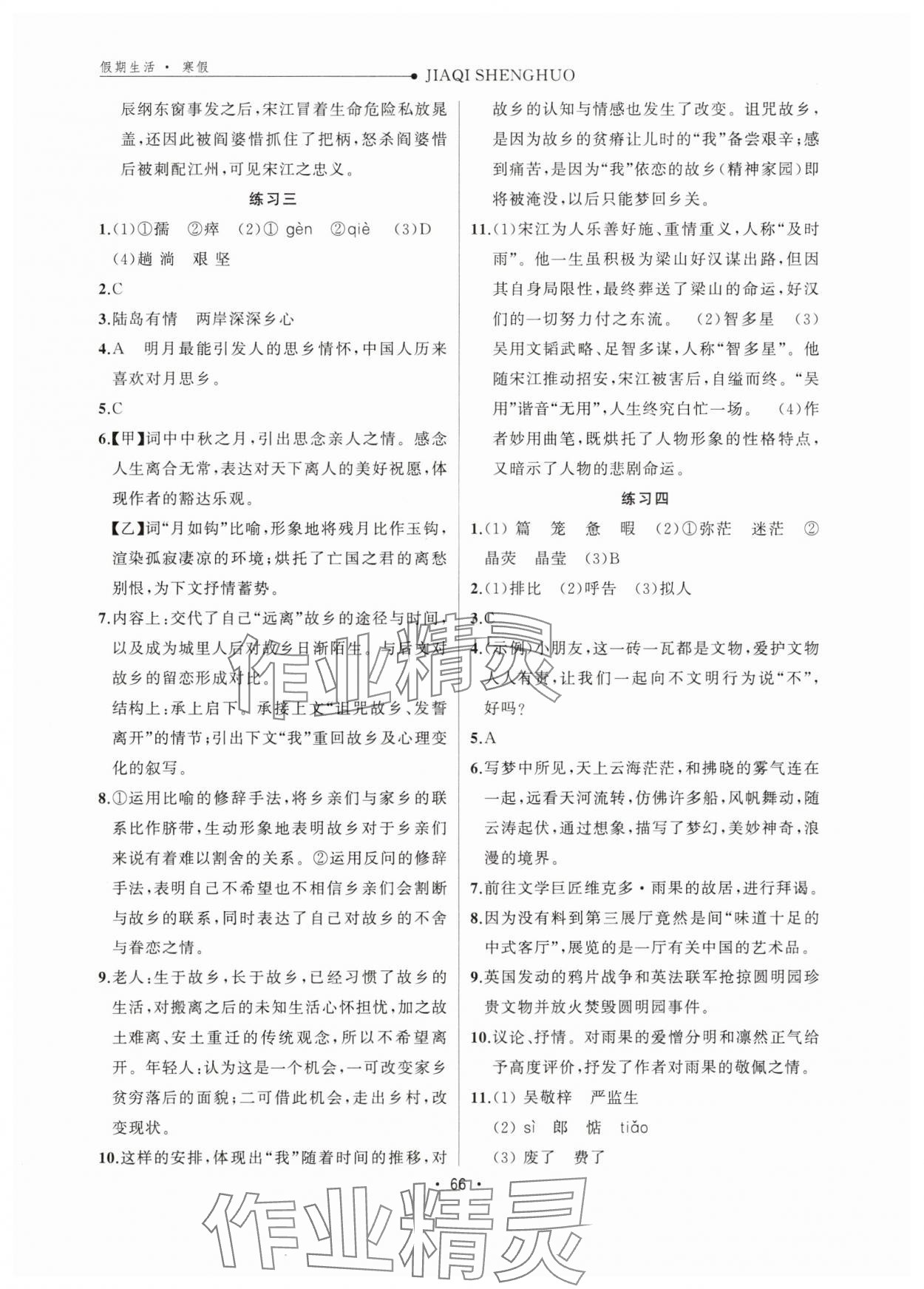 2025年假期生活方圓電子音像出版社九年級(jí)語(yǔ)文人教版 第2頁(yè)