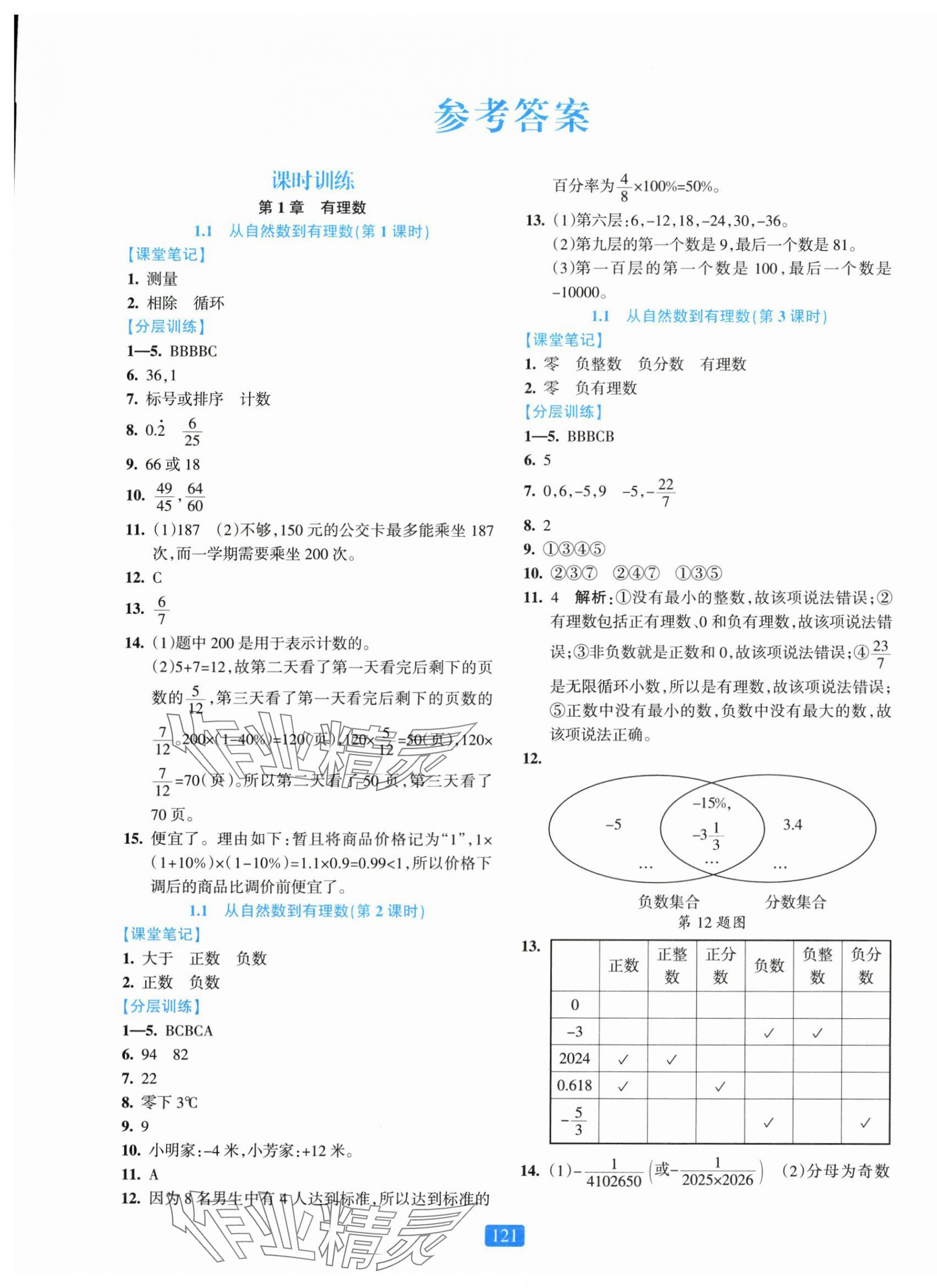 2025年精准学与练七年级数学上册浙教版 第1页