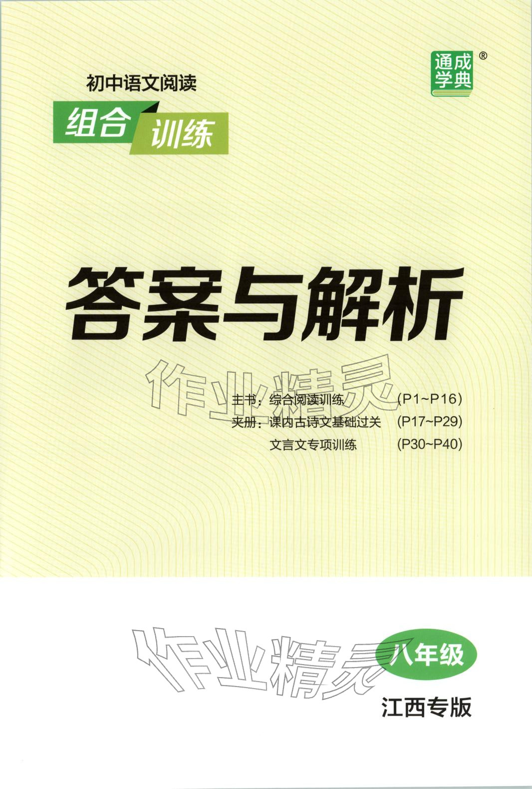 2025年通城学典组合训练八年级语文全一册人教版江西专版 第1页