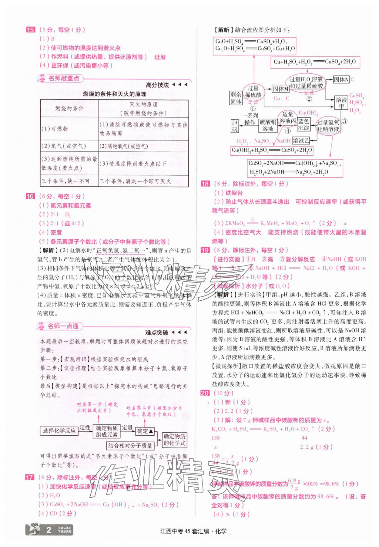 2025年金考卷45套匯編化學(xué)江西專版 參考答案第2頁