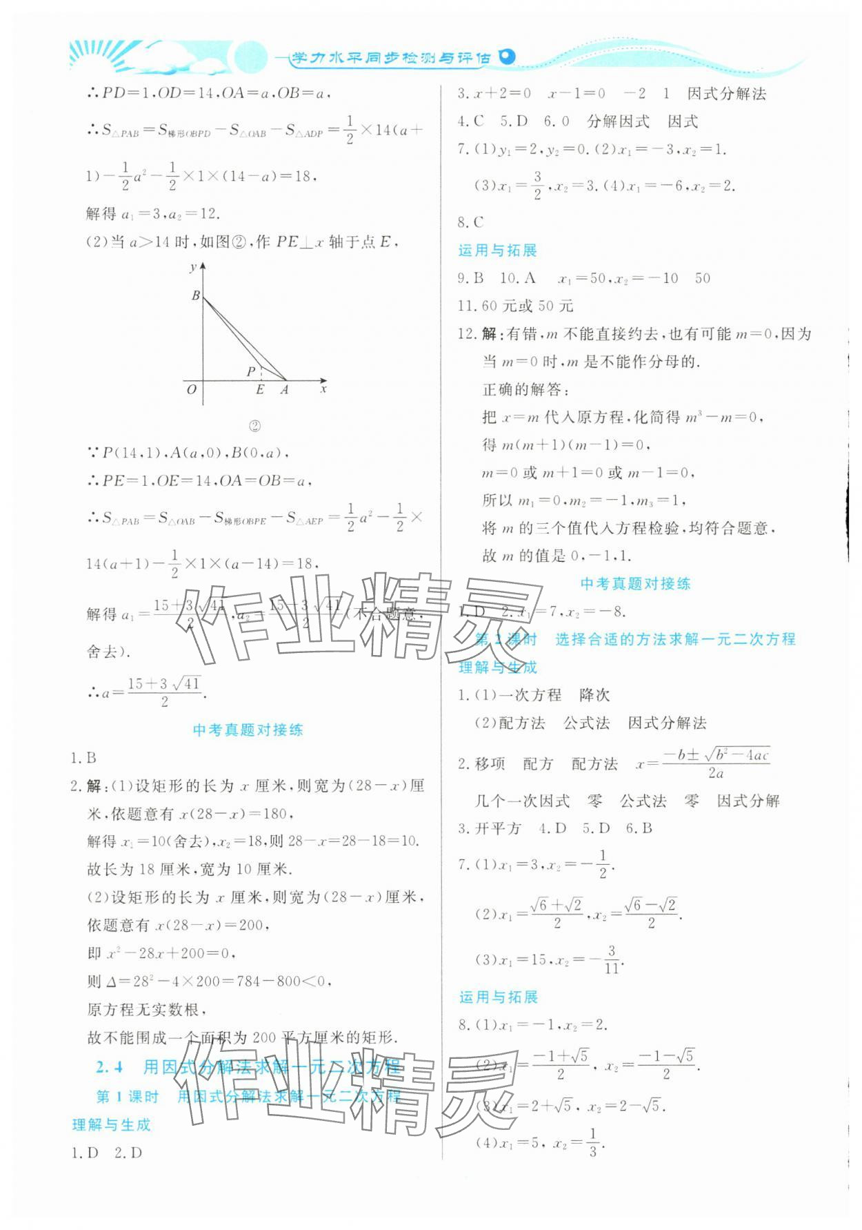 2023年學(xué)力水平同步檢測(cè)與評(píng)估九年級(jí)數(shù)學(xué)全一冊(cè)北師大版 第10頁(yè)