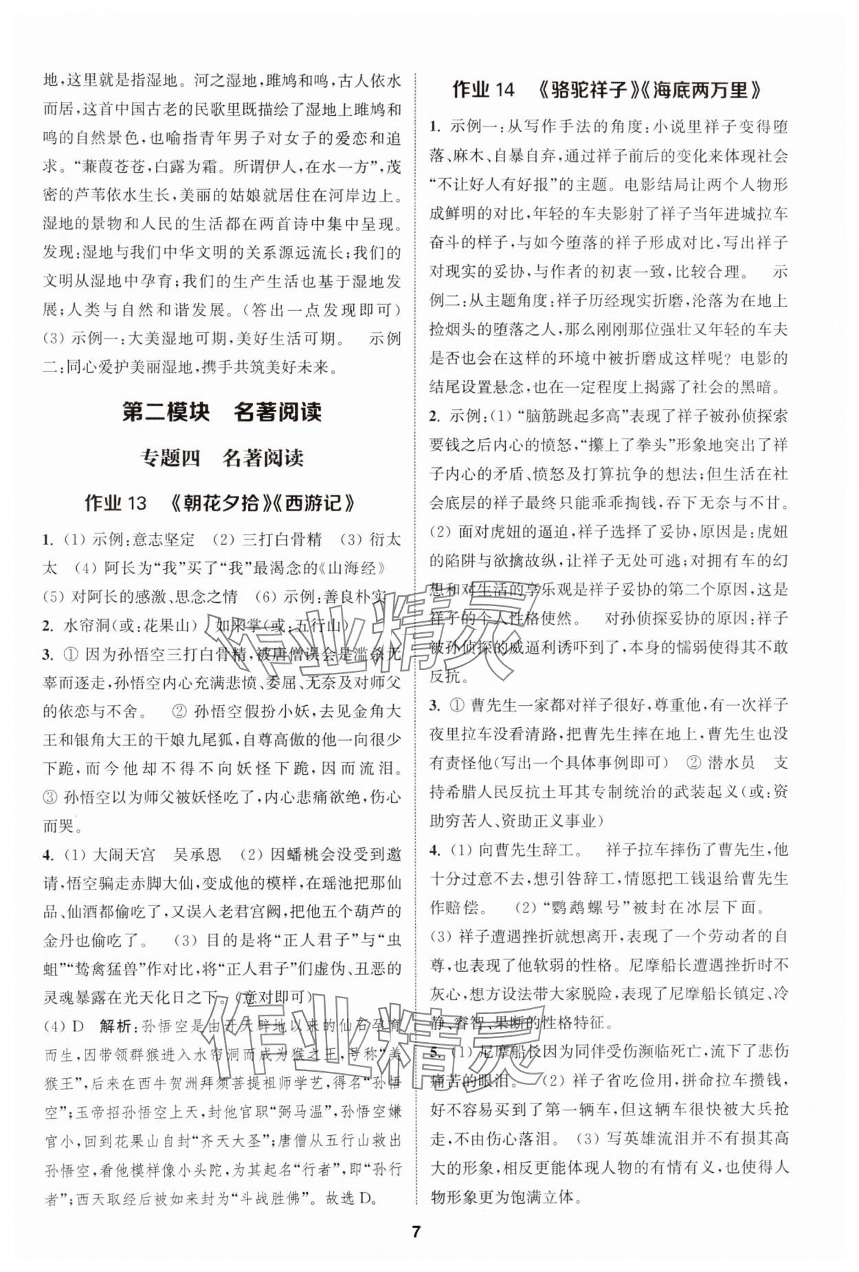 2025年通城學(xué)典課時(shí)作業(yè)本中考復(fù)習(xí)語(yǔ)文江蘇專版 參考答案第6頁(yè)