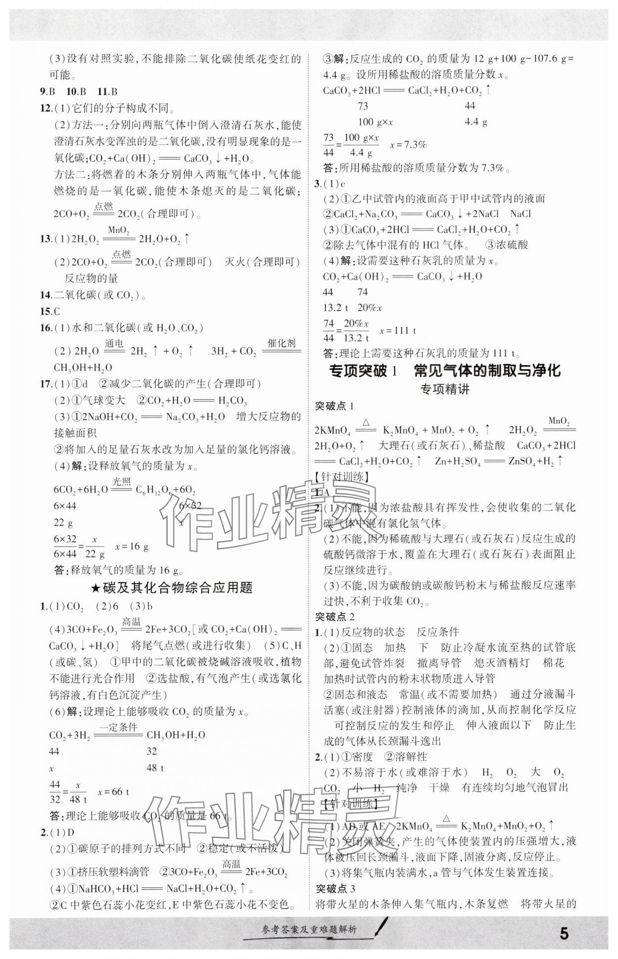 2025年一战成名考前新方案化学河南专版 参考答案第4页
