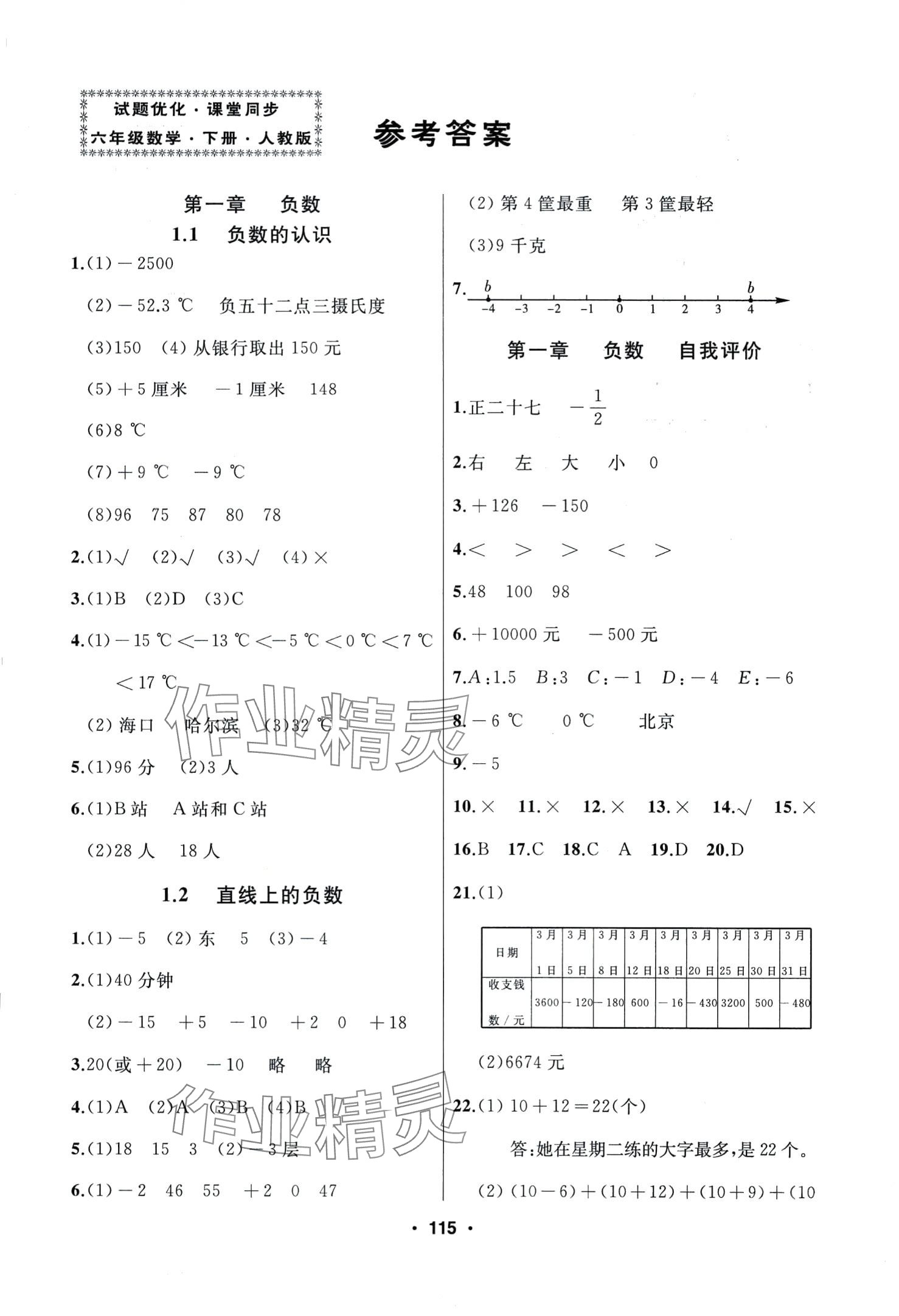 2024年试题优化课堂同步六年级数学下册人教版 第1页