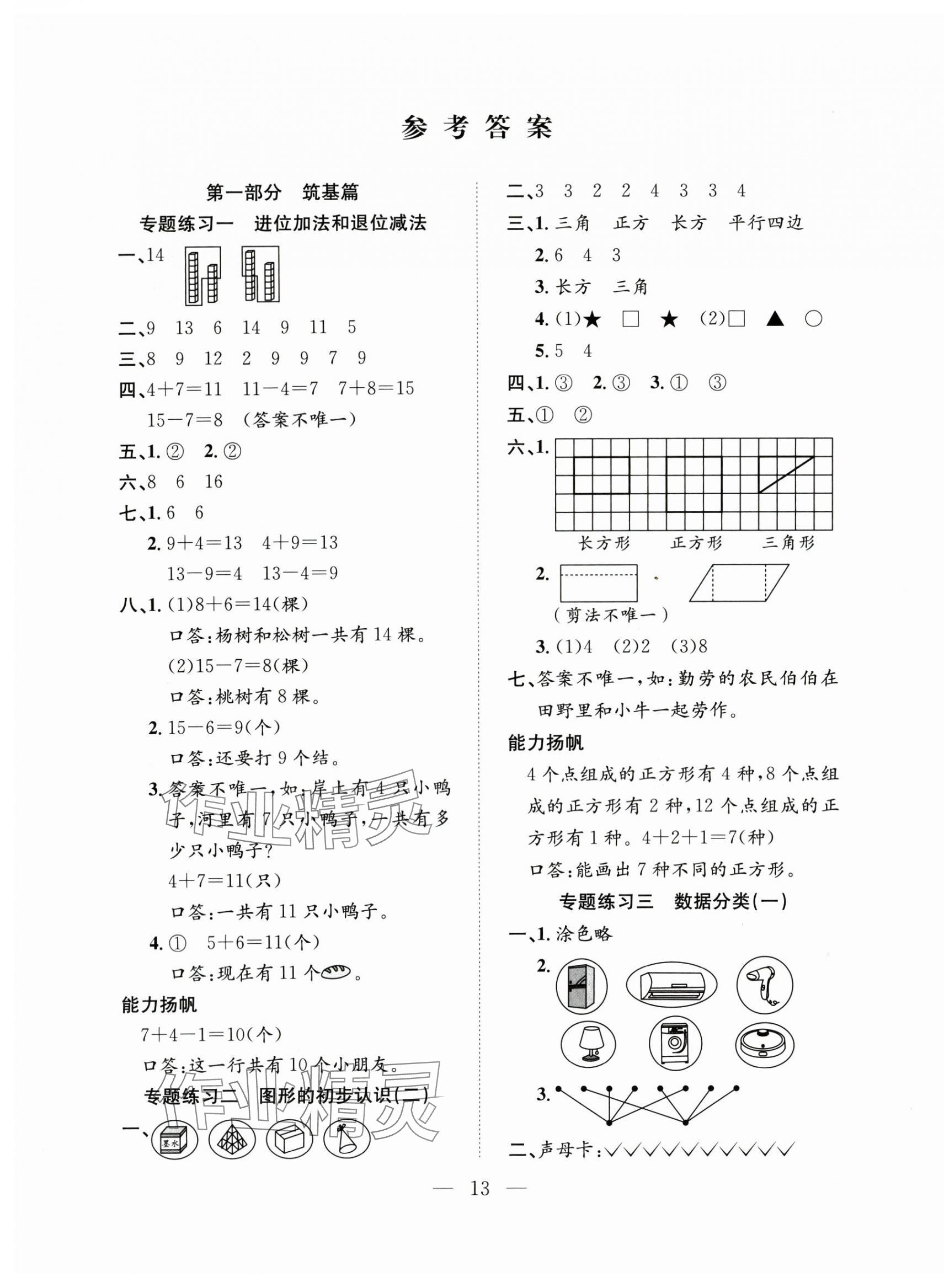 2025年假期訓(xùn)練營(yíng)一年級(jí)數(shù)學(xué)蘇教版安徽人民出版社 第1頁(yè)