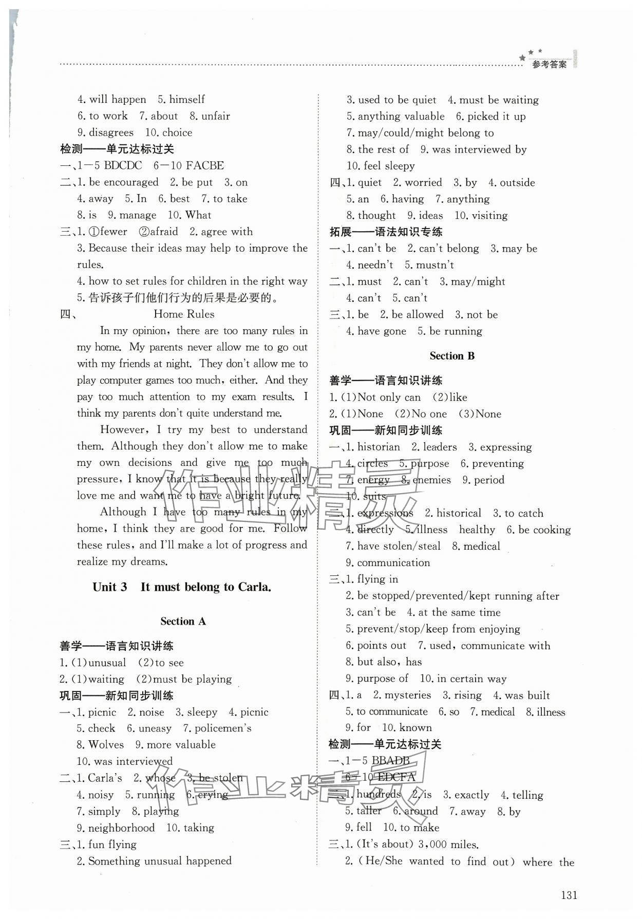 2023年同步練習冊九年級英語全一冊魯教版54制明天出版社 第3頁