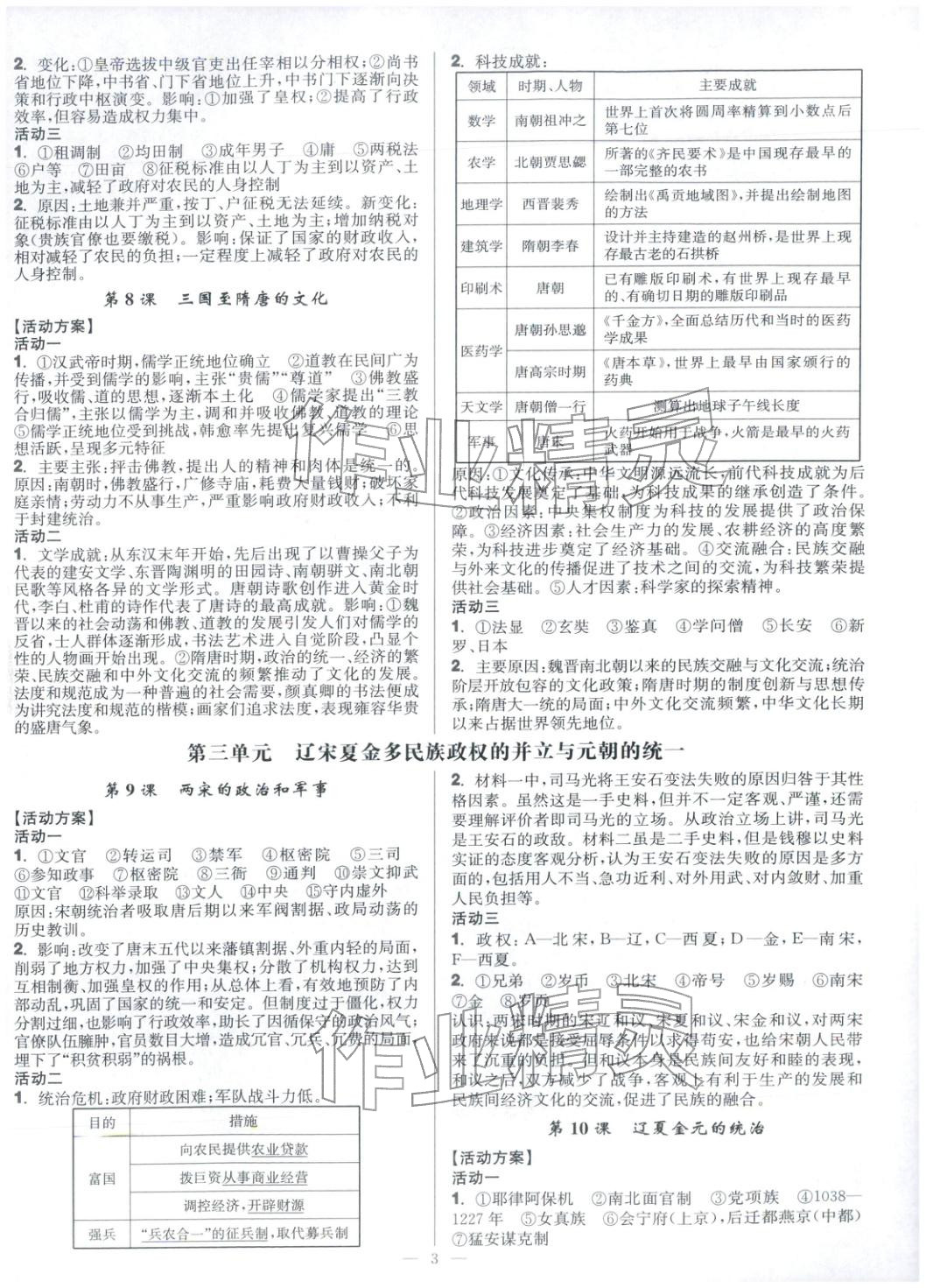 2025年活动单导学课程高中历史必修上册人教版&nbsp;第3页