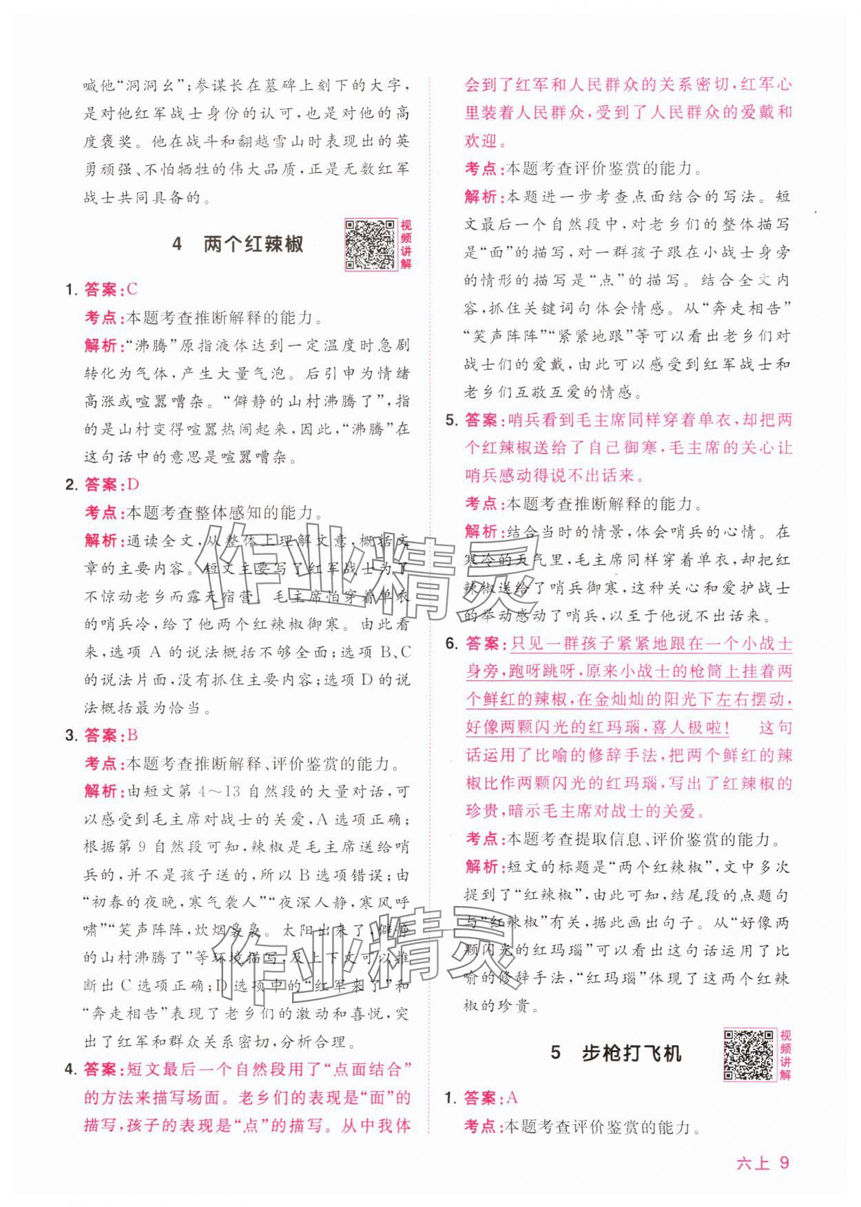 2024年陽光同學(xué)同步閱讀素養(yǎng)測試六年級語文上冊人教版 第9頁