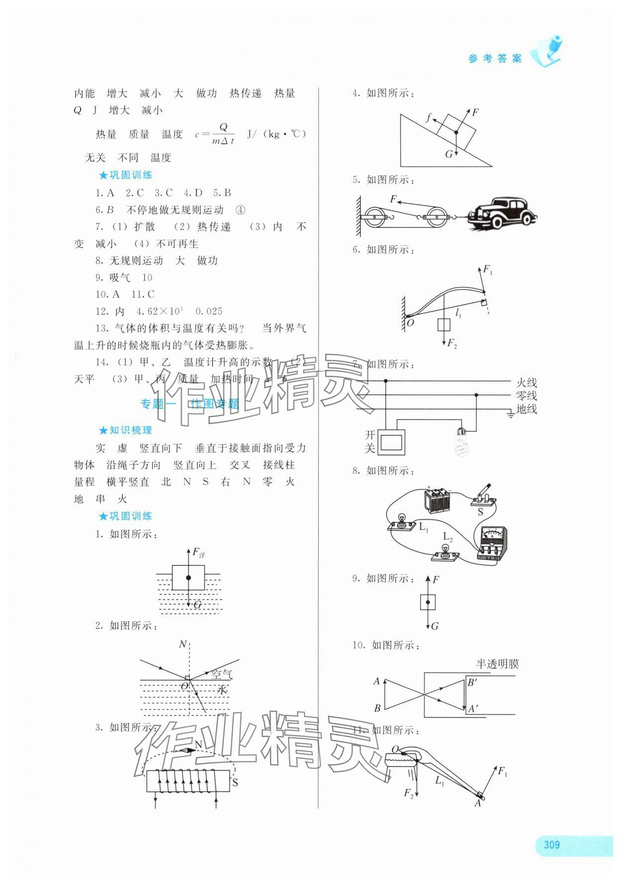 2024年中考寶典考點專項突破物理廣西專版 參考答案第10頁