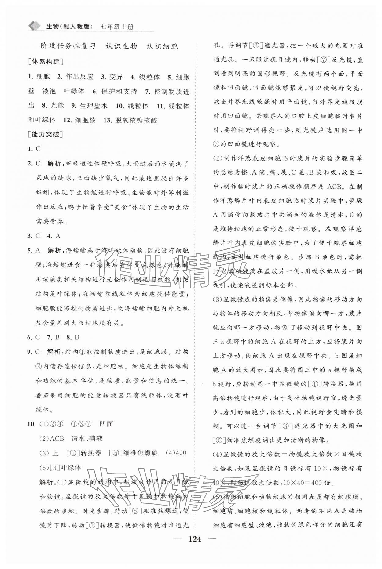 2024年新课程同步练习册七年级生物上册人教版 第6页