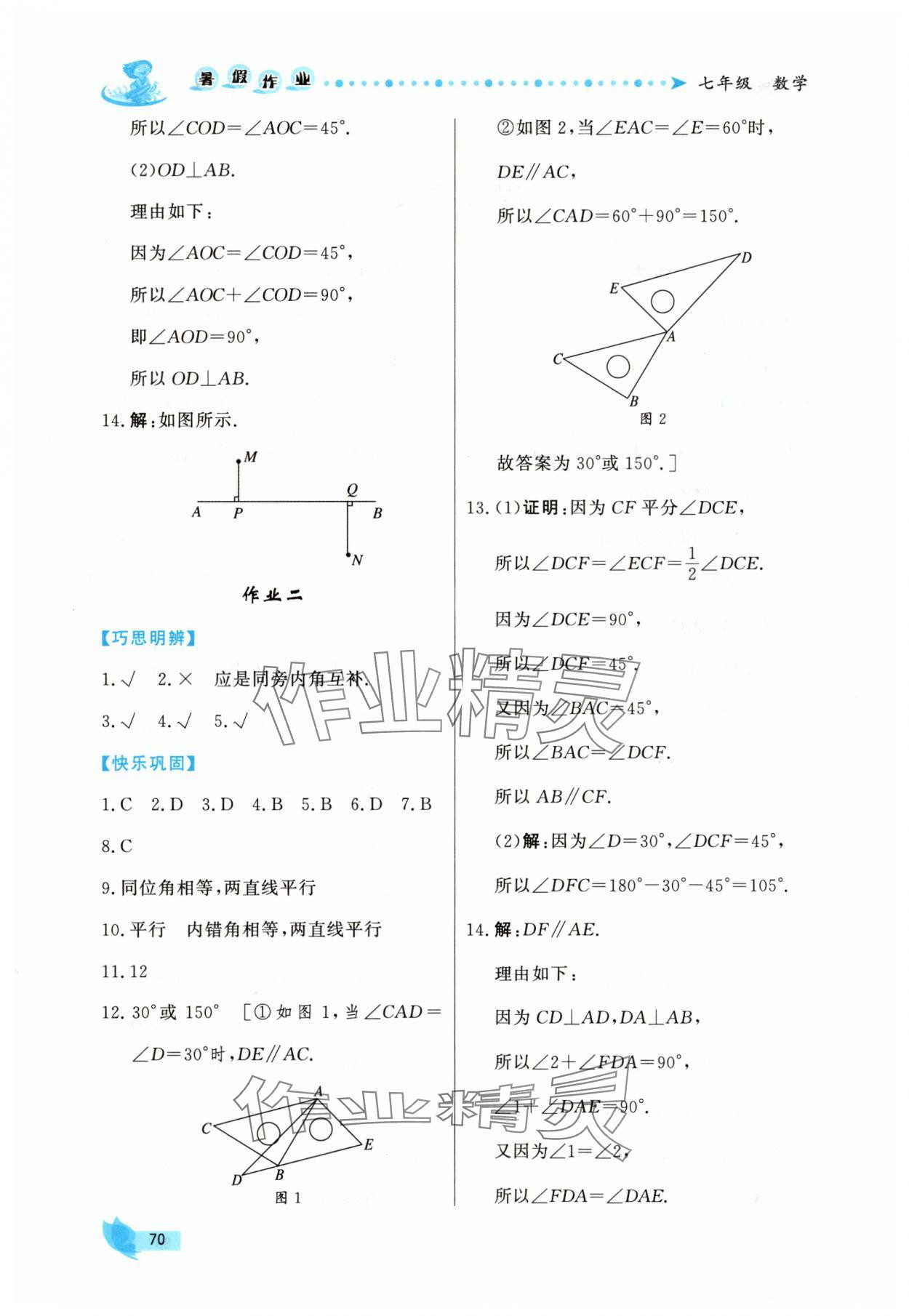 2025年新学案暑假作业七年级数学 第2页