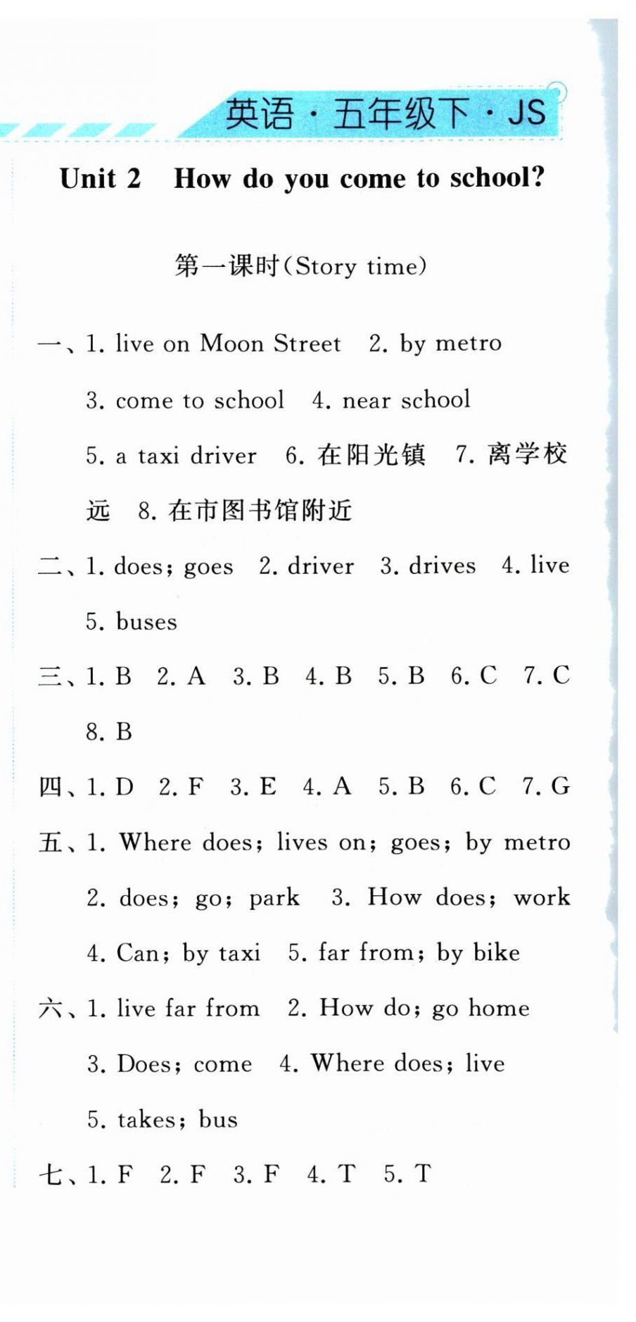 2024年經(jīng)綸學(xué)典課時(shí)作業(yè)五年級英語下冊譯林版 第6頁