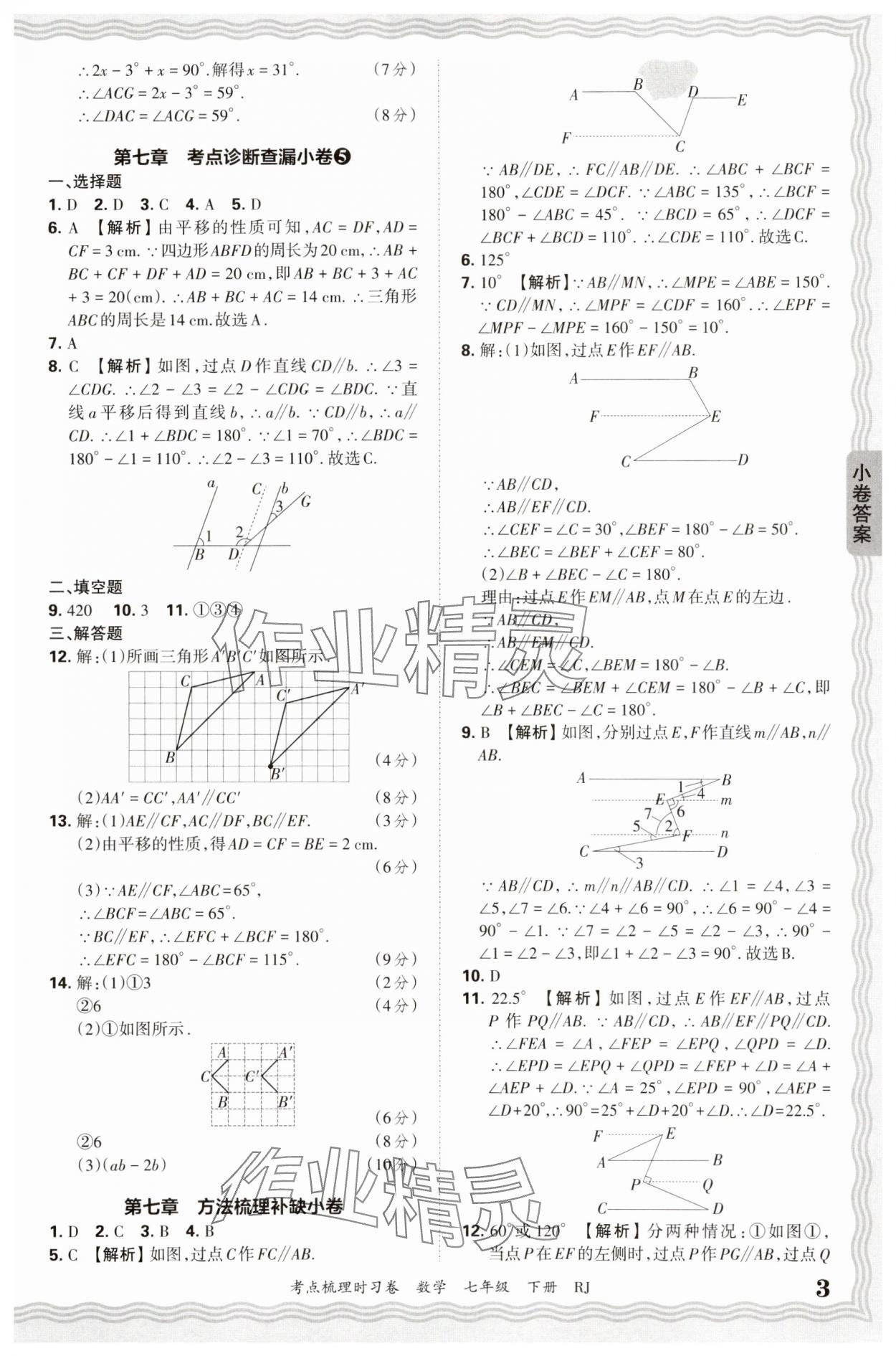 2025年王朝霞考点梳理时习卷七年级数学下册人教版 第3页