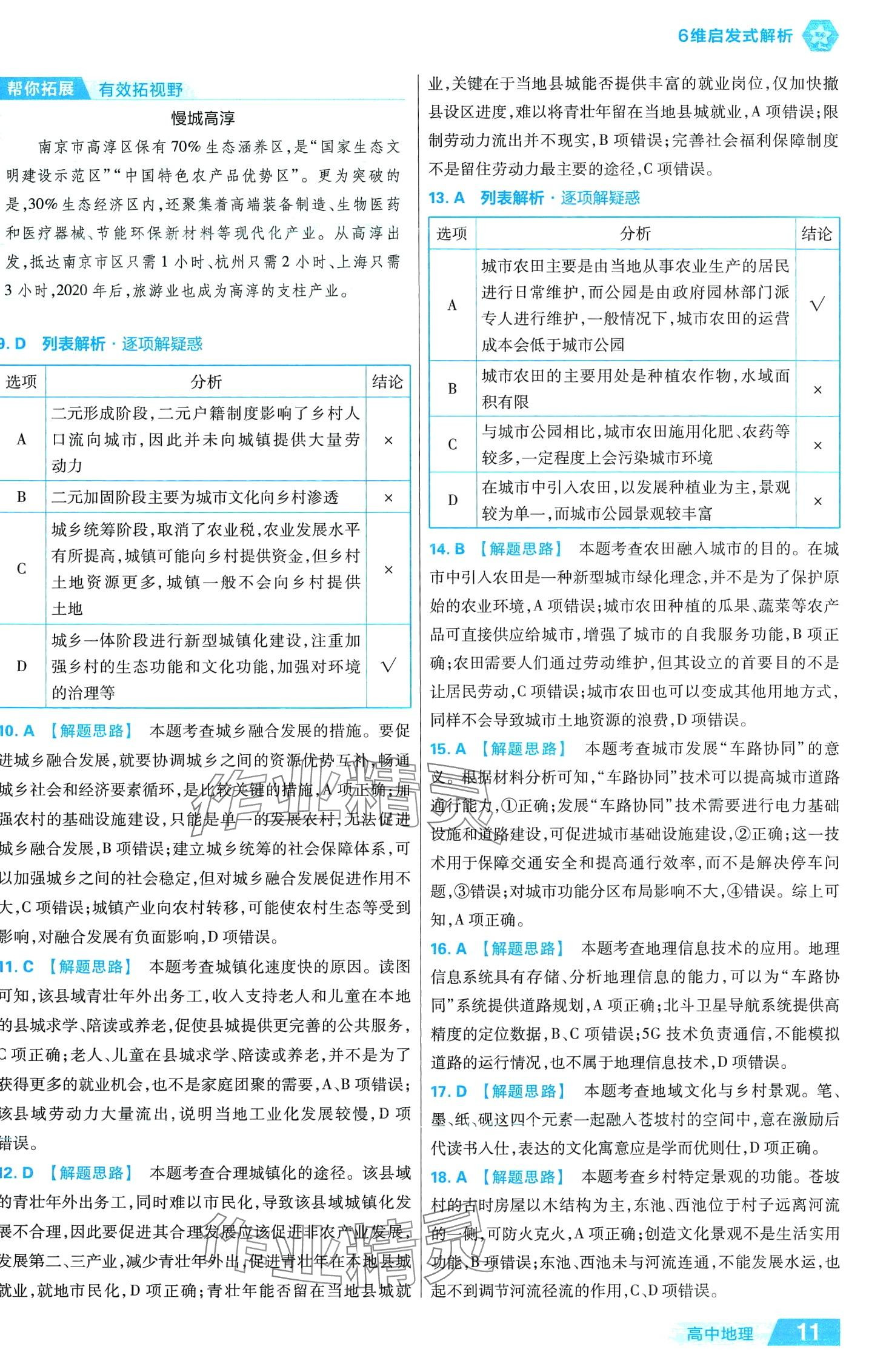 2024年金考卷活頁(yè)題選高中地理必修第二冊(cè)人教版 第11頁(yè)