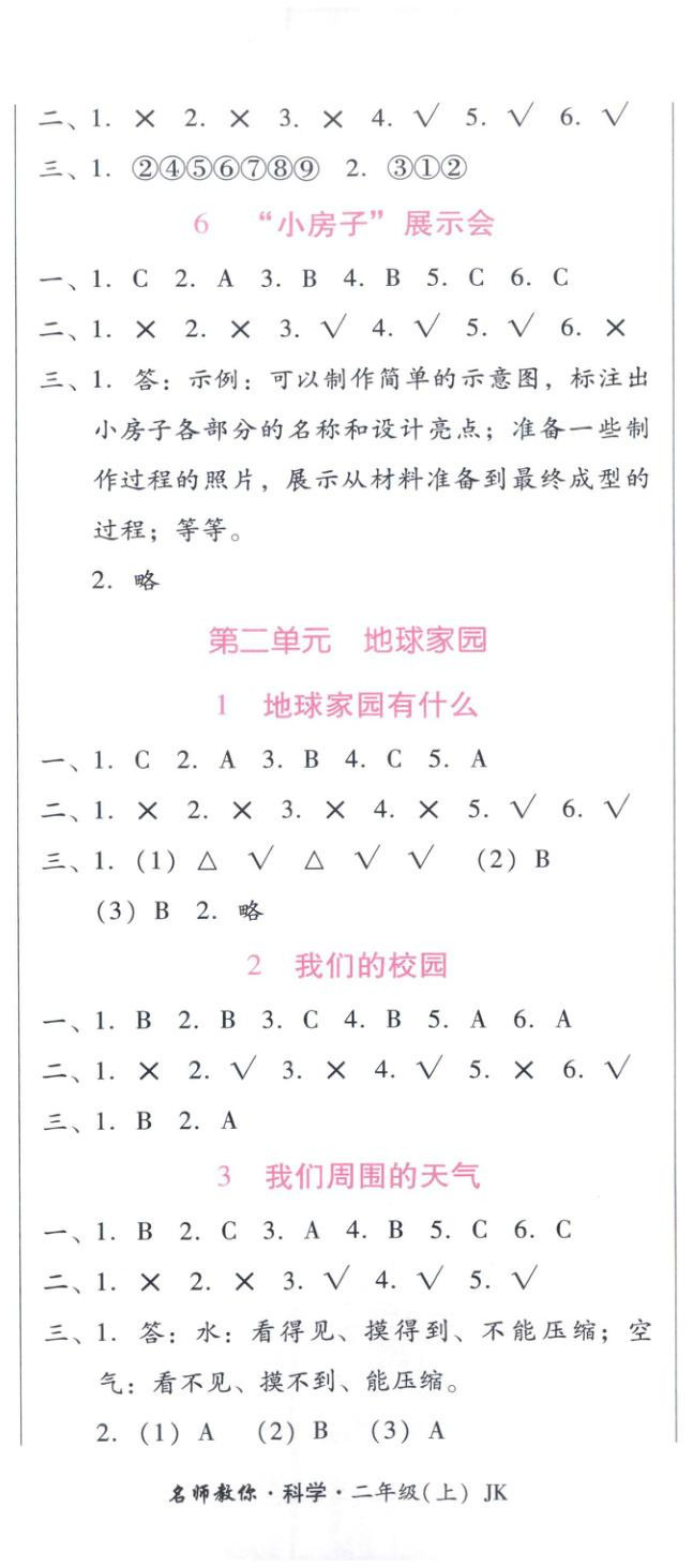 2025年小桔豆名师教你二年级科学上册教科版 第2页