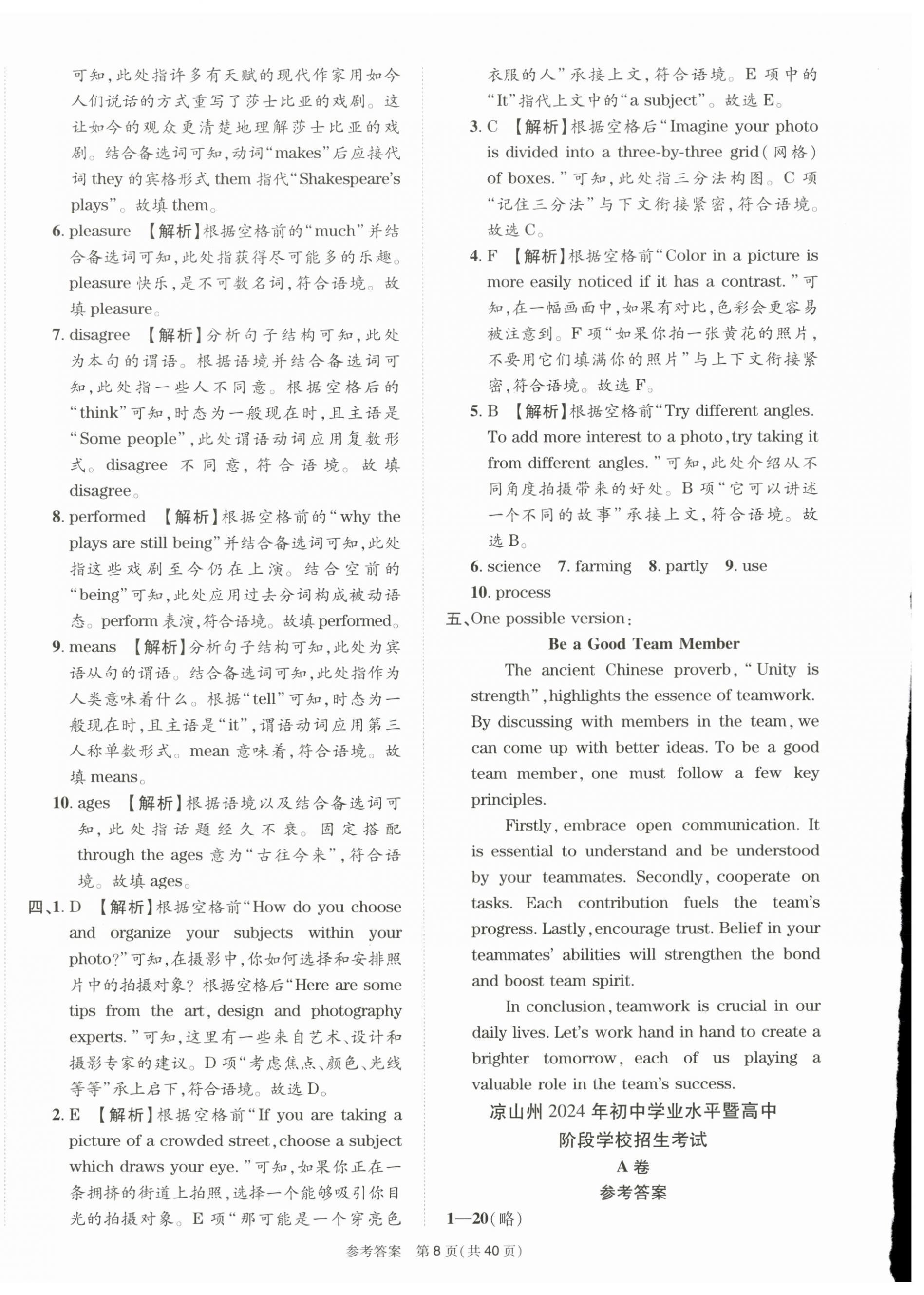 2025年中考模擬及真題精選英語(yǔ)中考四川專版&nbsp;第8頁(yè)