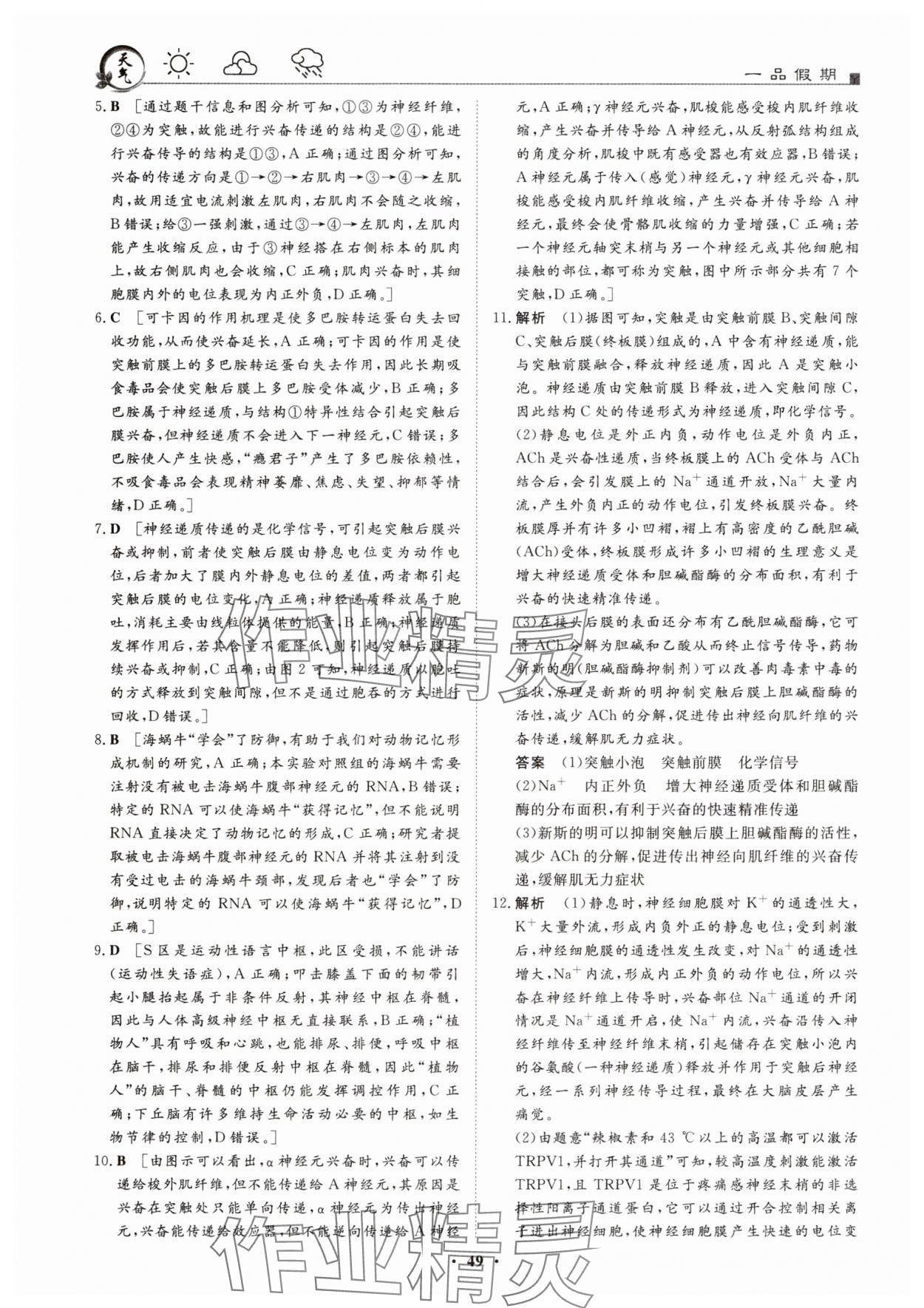 2025年一品假期寒假必刷題高二生物人教版 第3頁