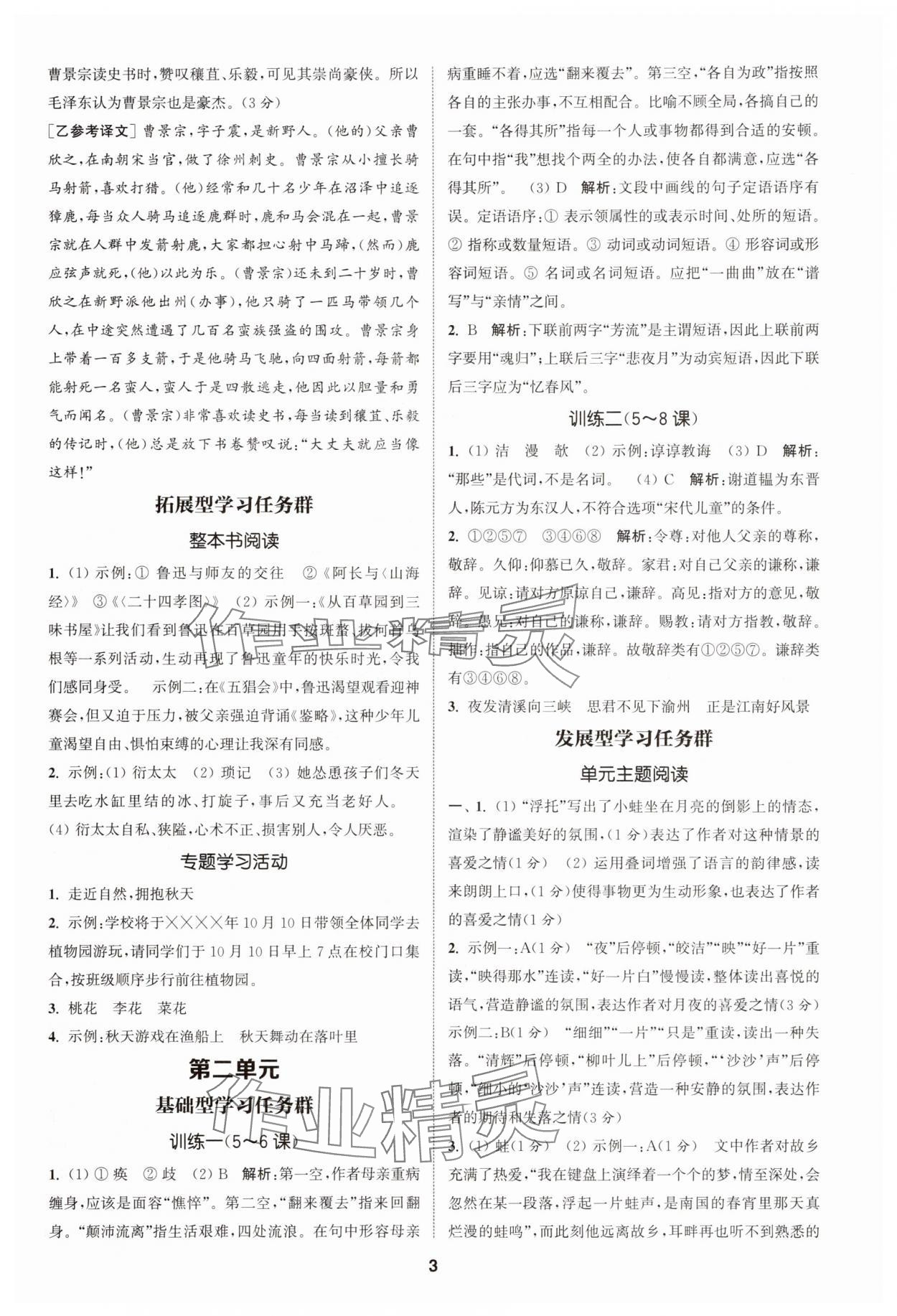 2025年拔尖特訓(xùn)七年級語文上冊人教版 第3頁