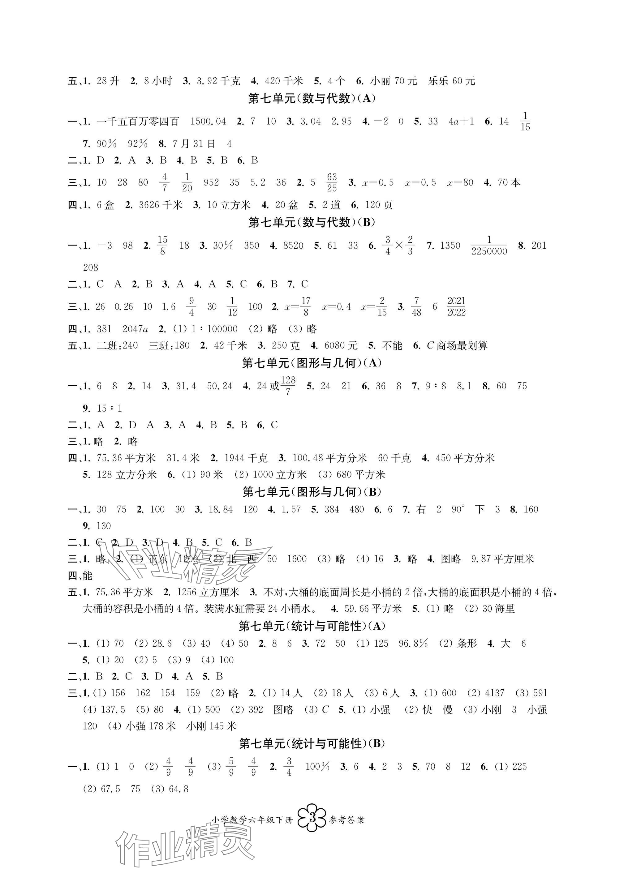 2025年導(dǎo)學(xué)優(yōu)道小學(xué)語文數(shù)學(xué)英語檢測六年級下冊 參考答案第7頁