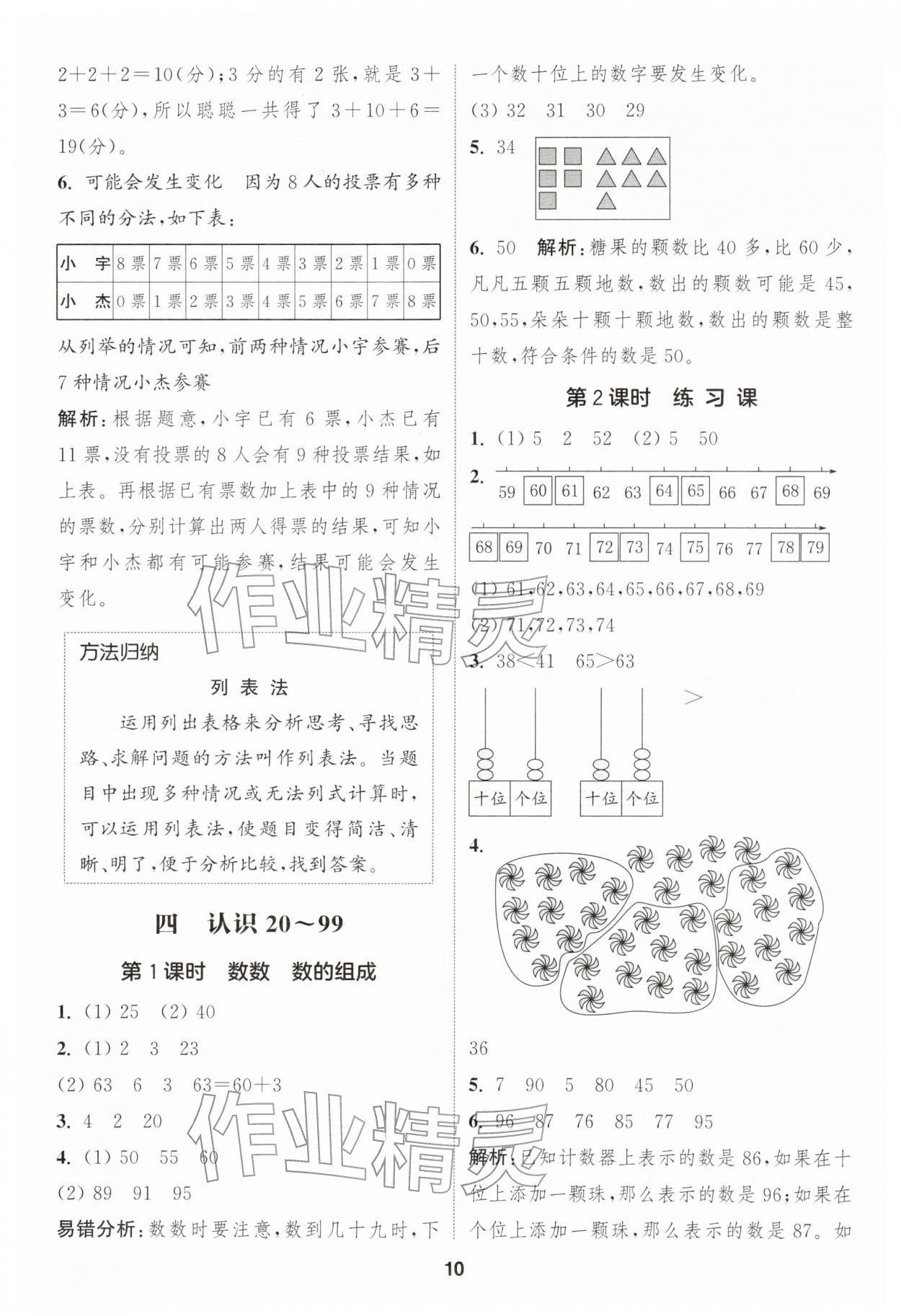 2026年通成学典课时作业本一年级数学下册苏教版苏州专版&nbsp;第10页