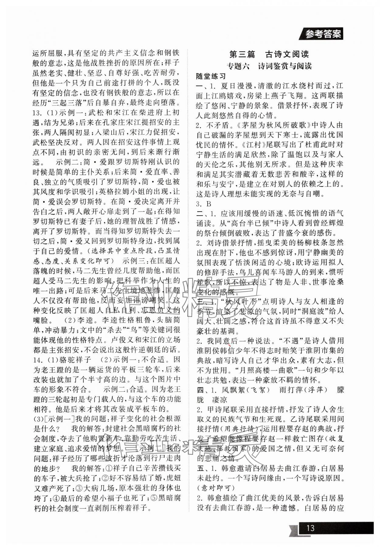 2025年中考提優(yōu)計劃總復(fù)習(xí)語文&nbsp;第13頁