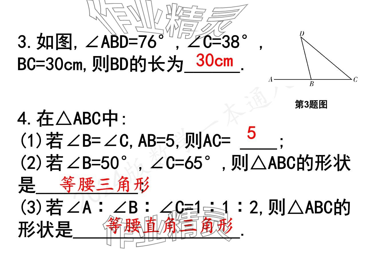 2025年一本通武漢出版社八年級數(shù)學(xué)下冊北師大版精簡版 參考答案第17頁