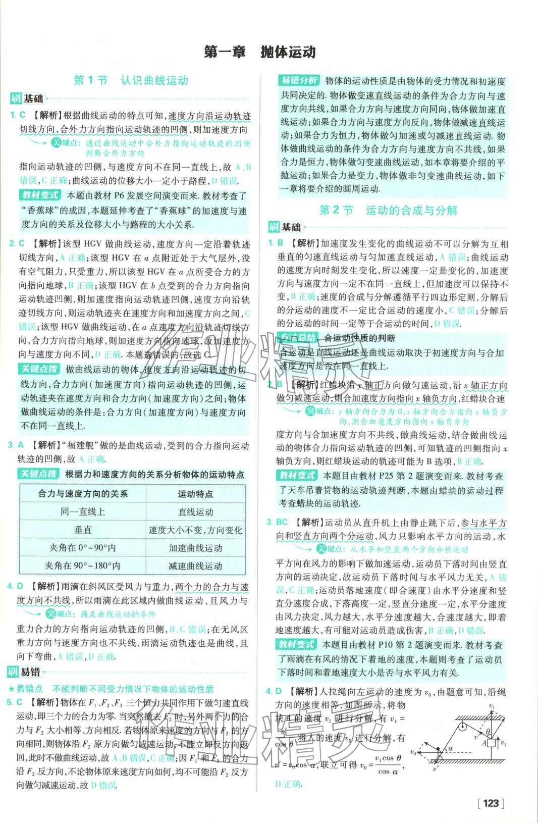 2025年高中必刷題高中物理必修第二冊教科版 參考答案第1頁