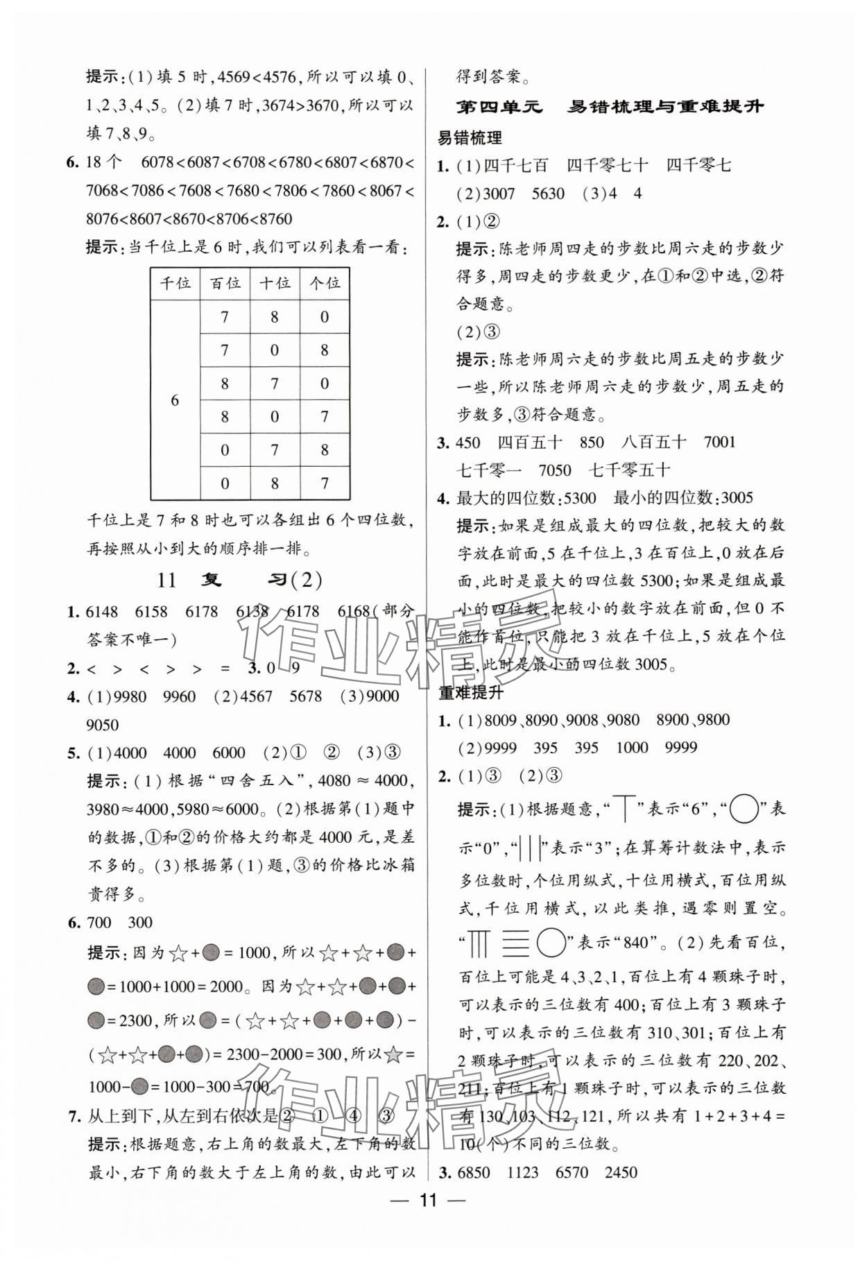 2024年經(jīng)綸學(xué)典提高班二年級(jí)數(shù)學(xué)下冊(cè)蘇教版 參考答案第11頁(yè)