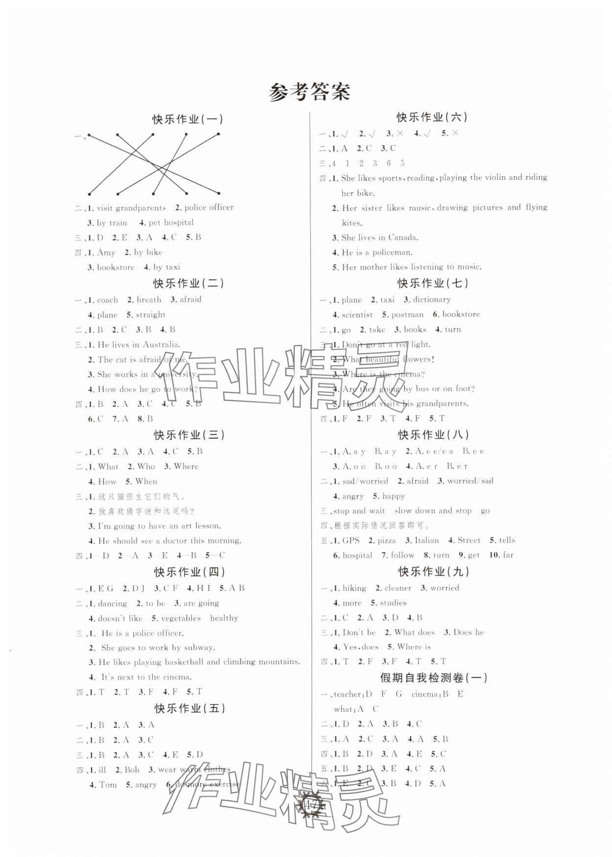 2025年智多星快樂寒假六年級英語人教PEP版 第1頁