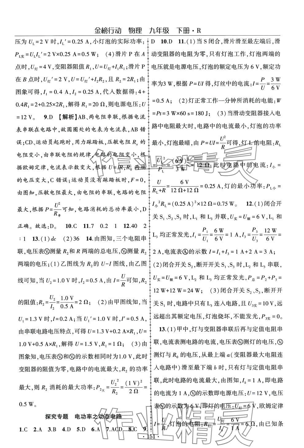 2024年金榜行动九年级物理下册人教版 第3页