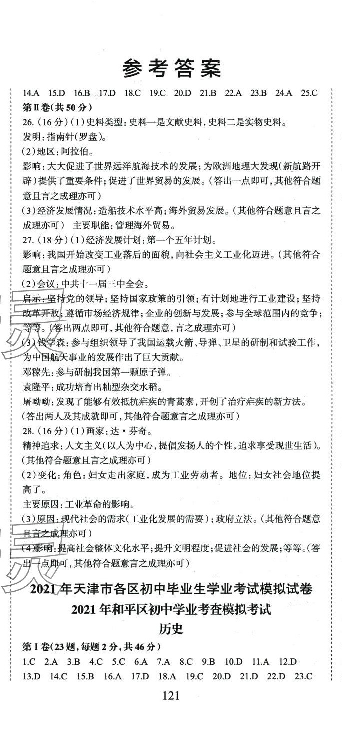 2024年初中总复习天津试卷历史 第2页