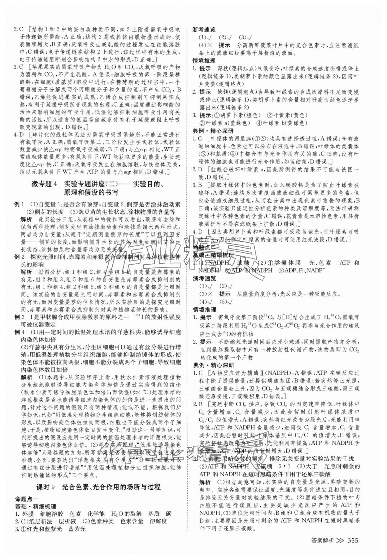 2025年創新設計高考總復生物浙科版 參考答案第11頁