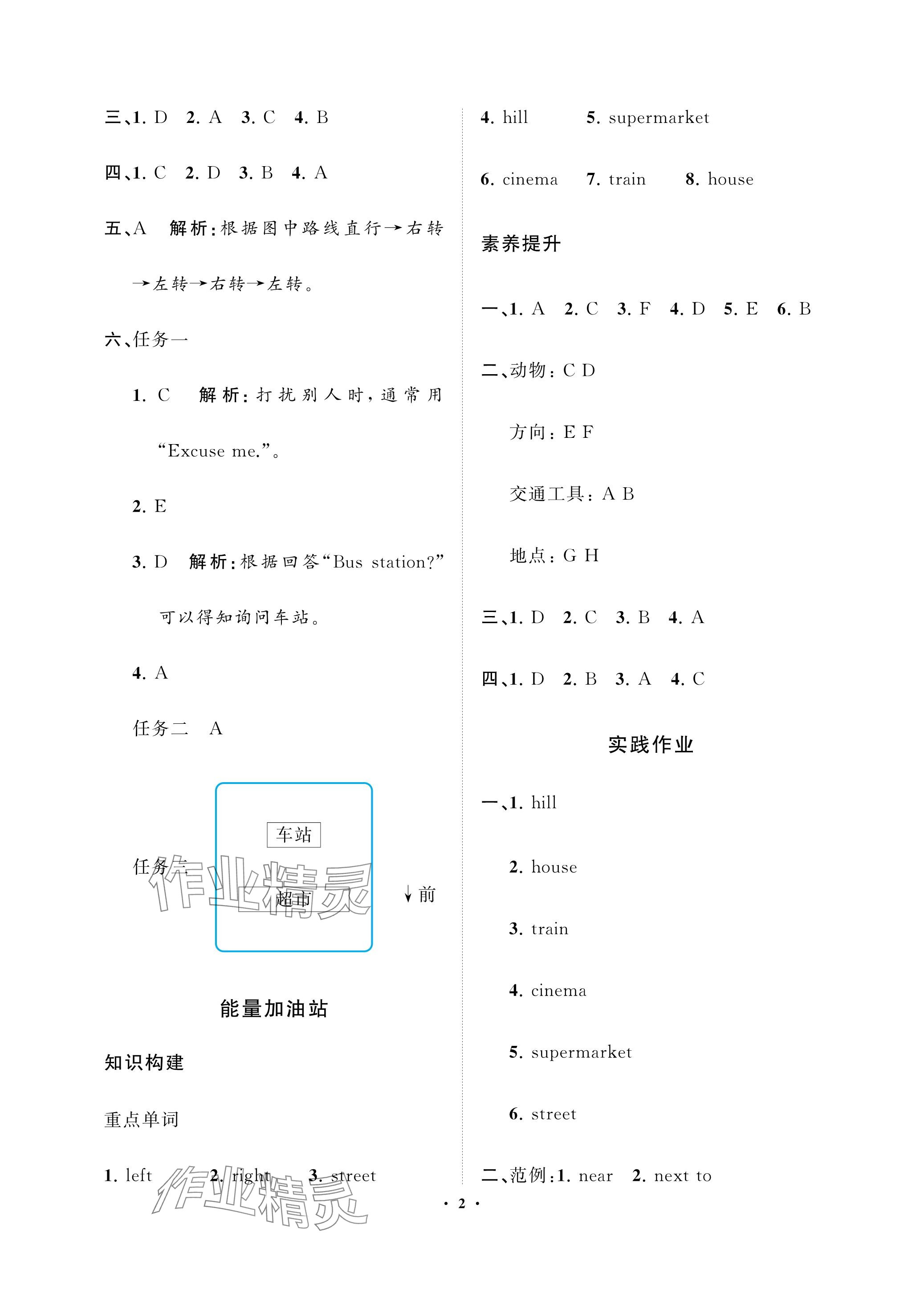 2023年新課程學(xué)習(xí)指導(dǎo)海南出版社四年級英語上冊外研版 參考答案第2頁