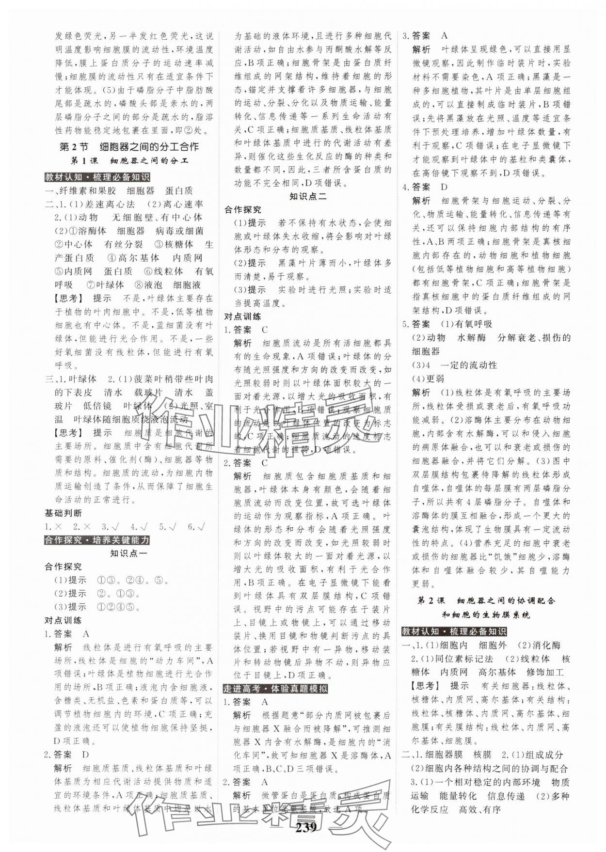 2023年高考調(diào)研衡水重點中學新教材同步學案高中生物必修1人教版 第9頁