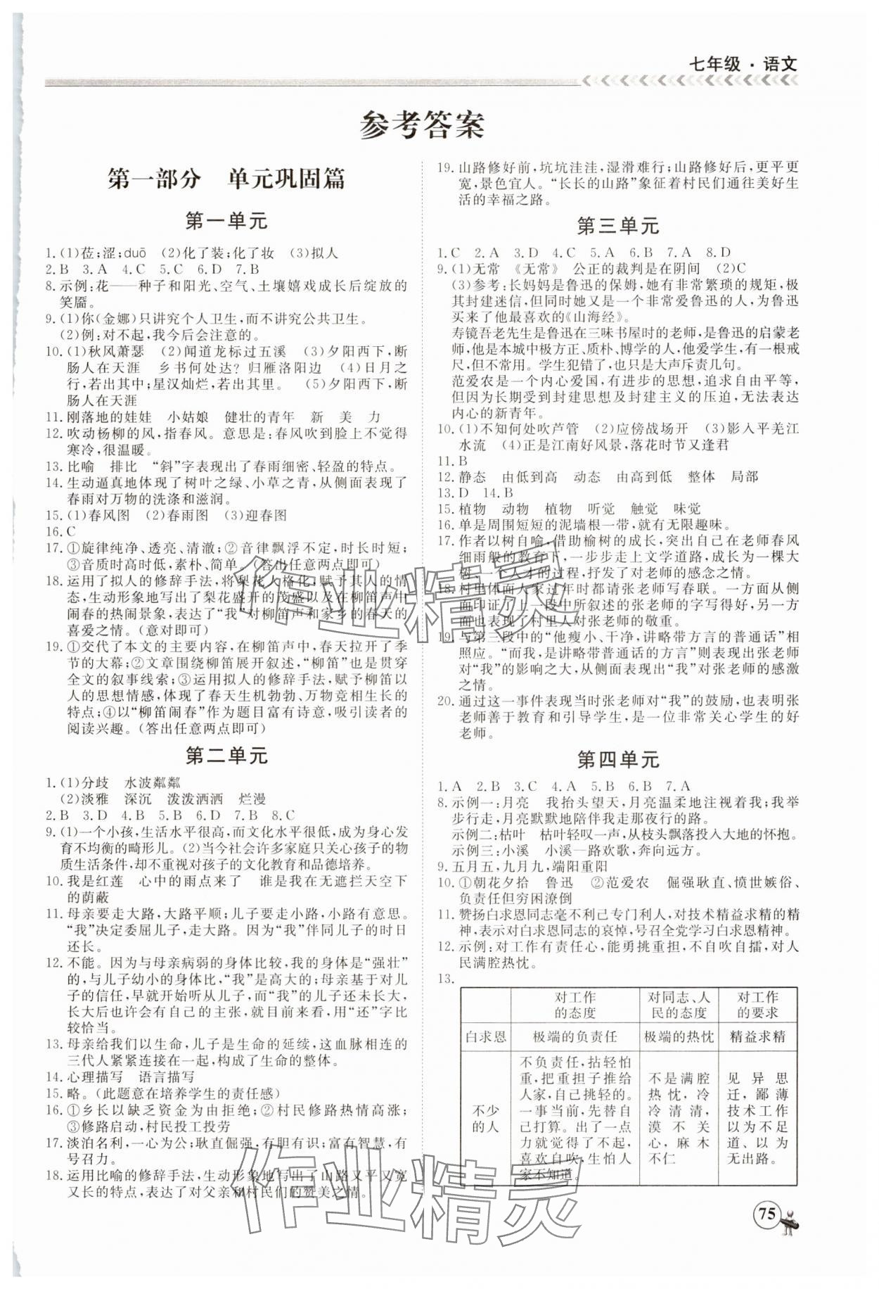 2025年假期冲冠黑龙江教育出版社七年级语文 第1页