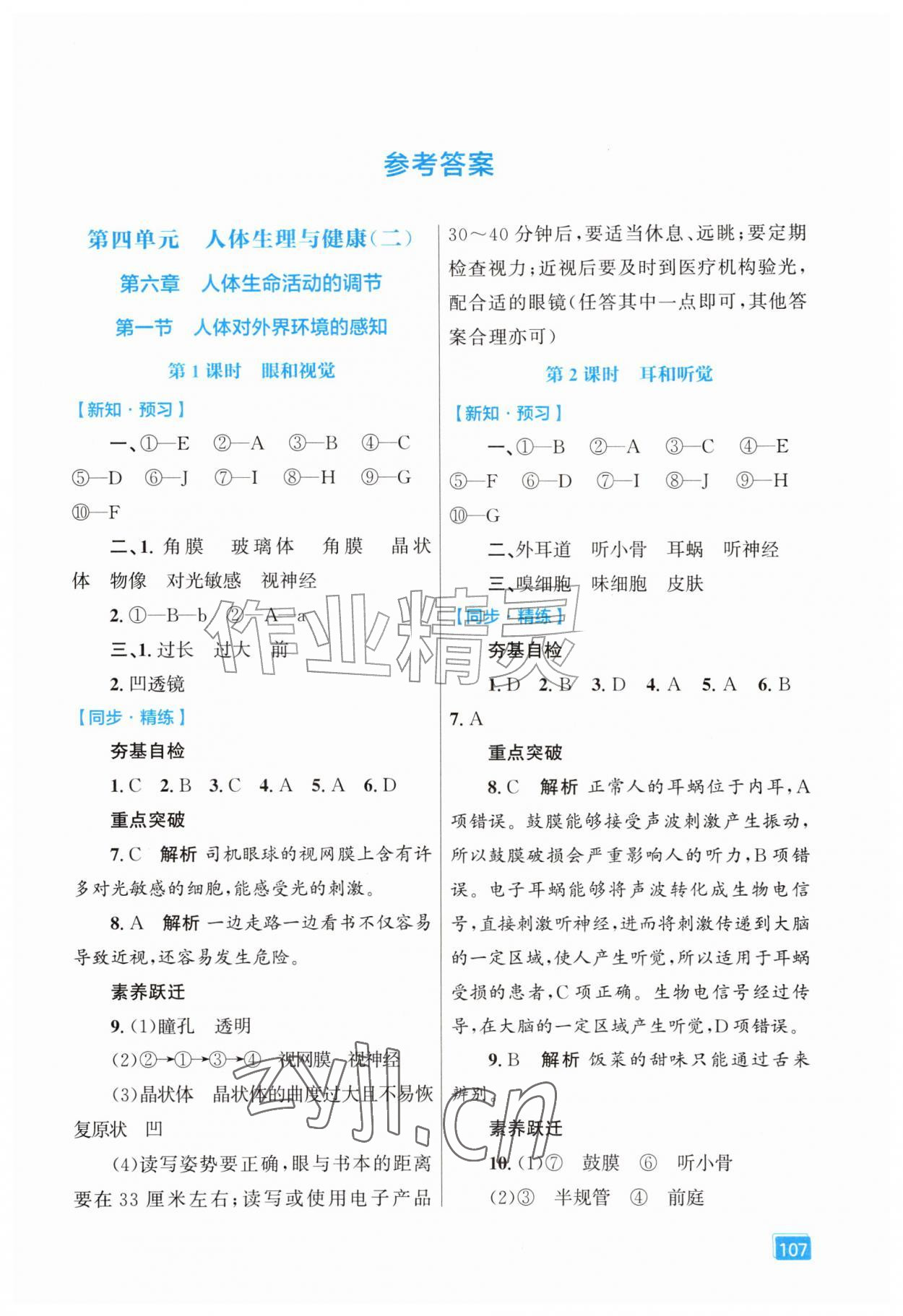 2026年同步全效学案八年级生物上册人教版&nbsp;第1页
